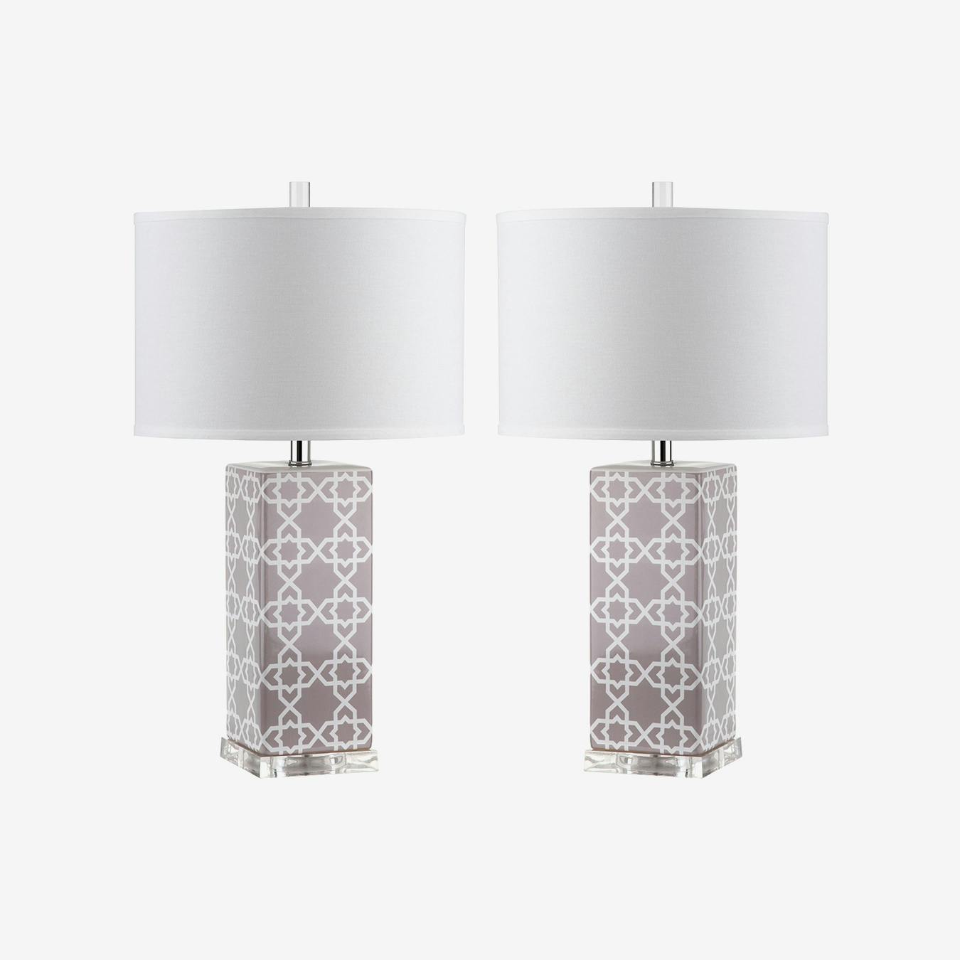 Ceramic Table Lamp in Grey Moroccan grey chandelier table lamp