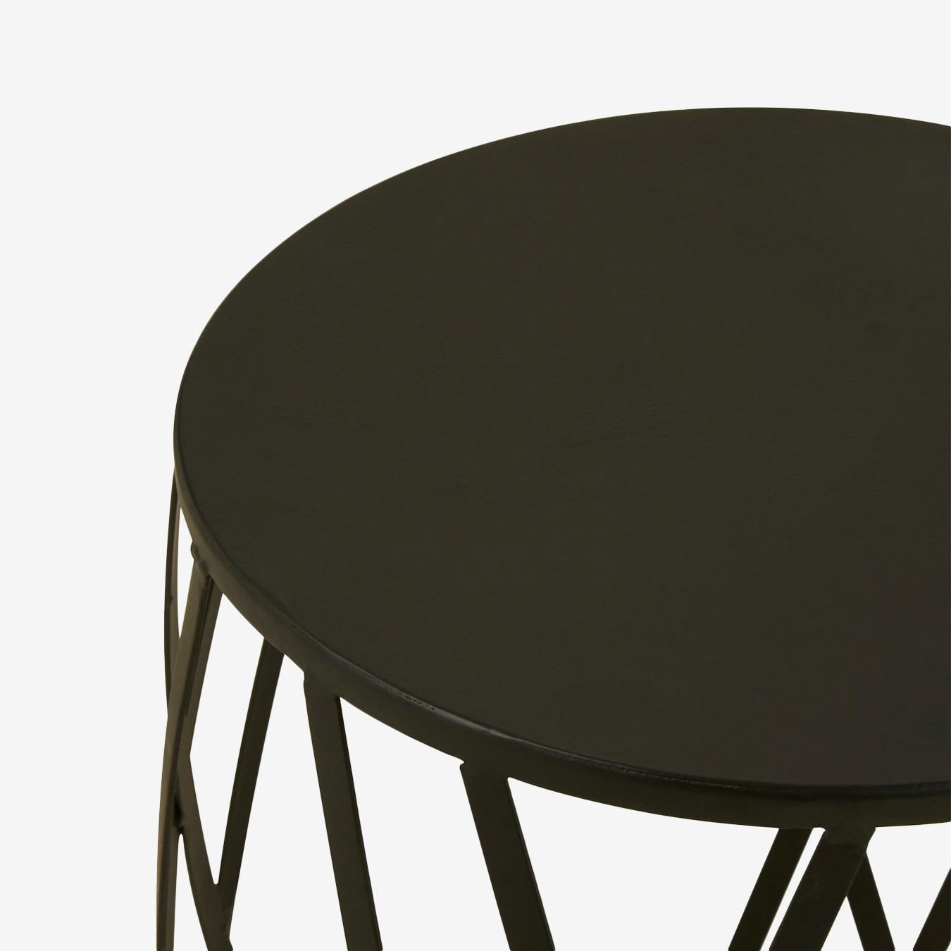 Avantis Round Side Table Black Iron Avantis Set of 2 Tall Side Tables