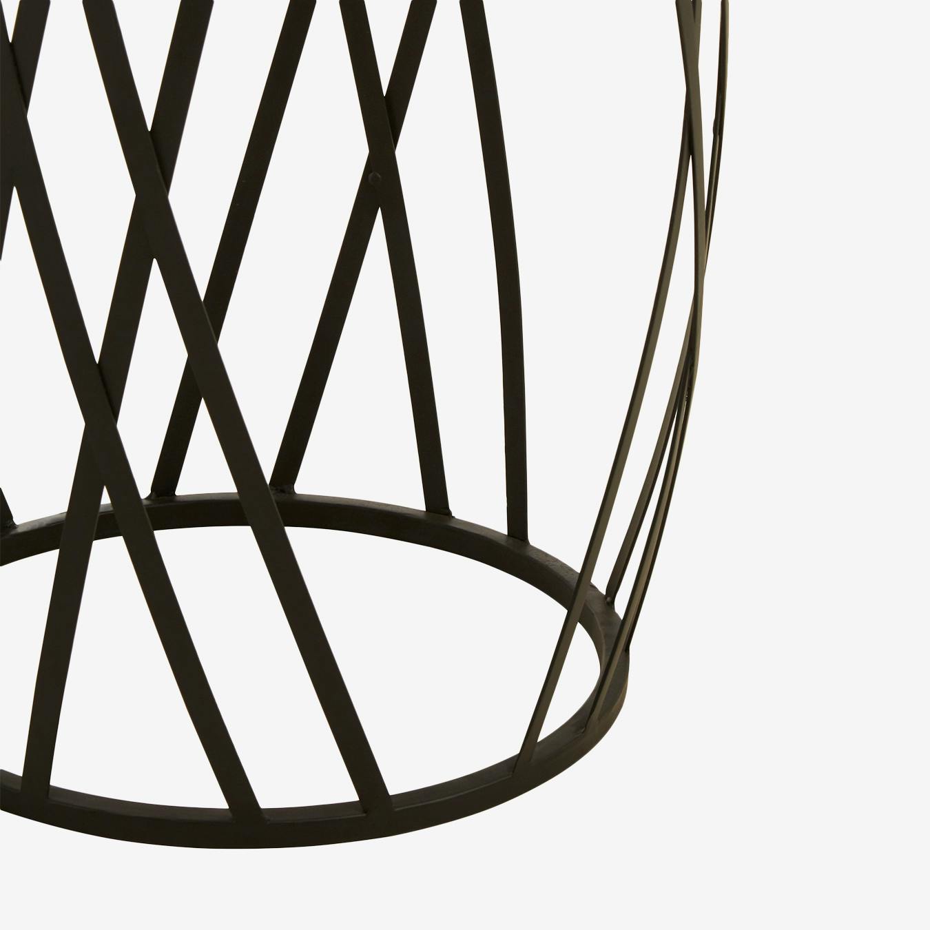 Avantis Round Side Table Black Iron Avantis Set of 2 Tall Side Tables