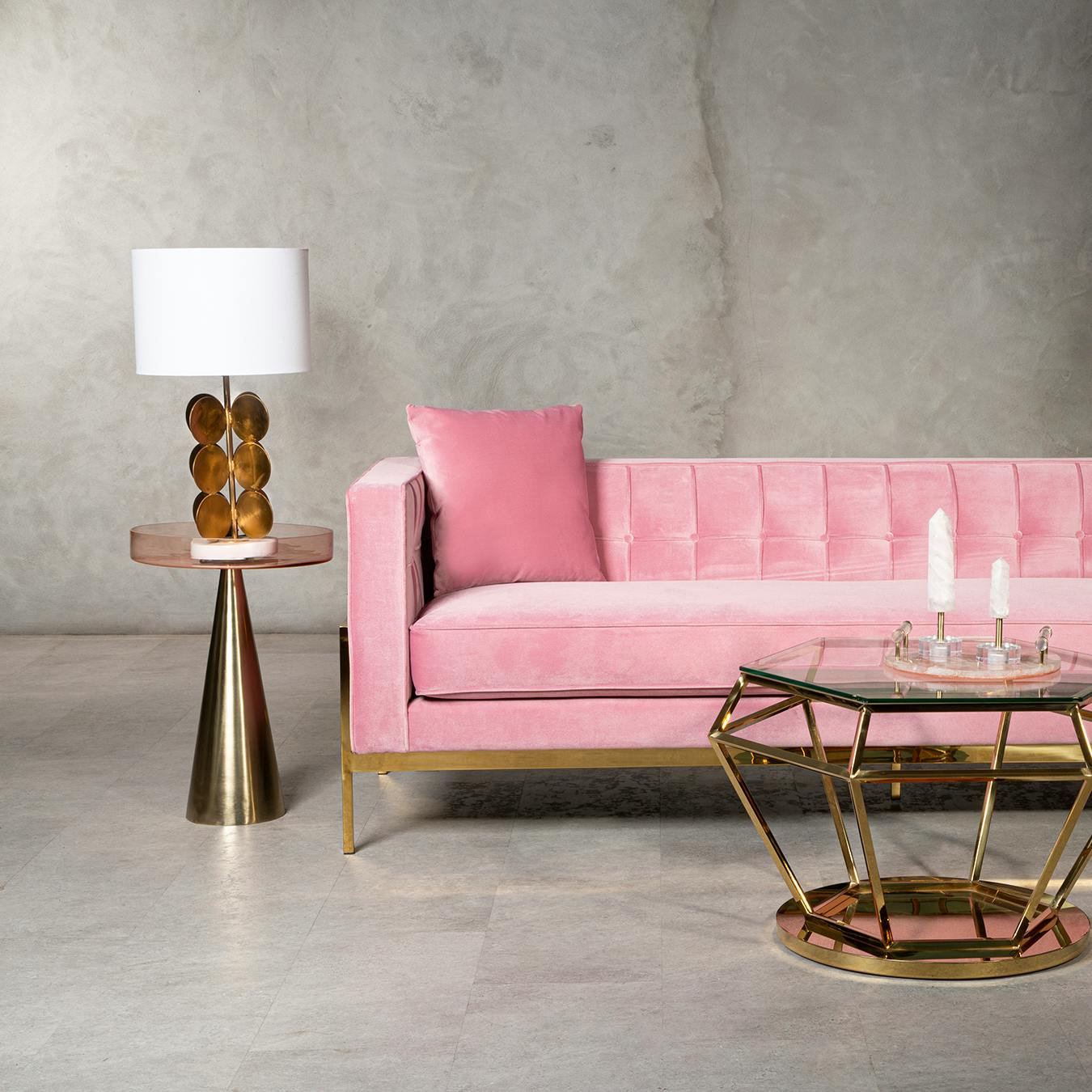 Martini Side Table Gold Pink Martini Side Table Gold Pink