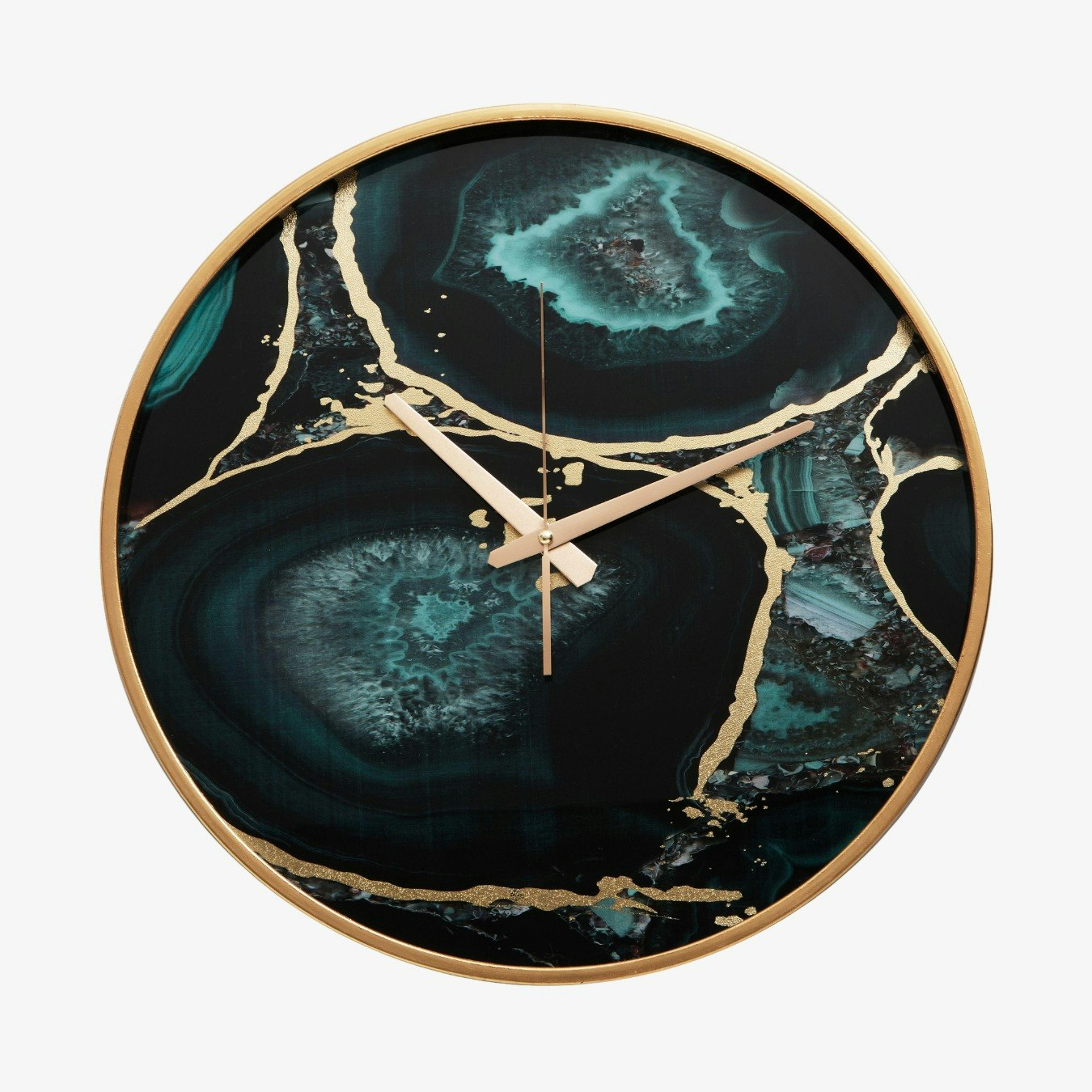 Celina Wall Clock - Agate Effect / Blue / Gold / Black by Fifty Five ...