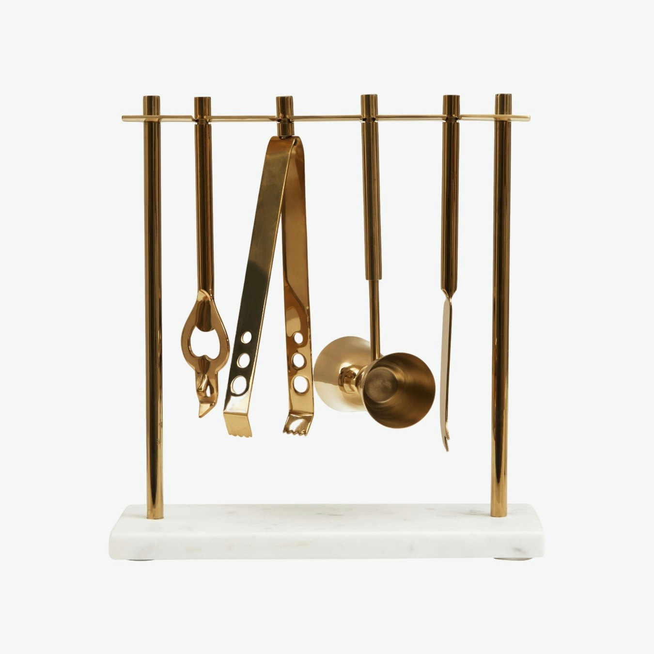 Omari Bar Tool Stand White Marble / Gold by Fifty Five South Fy