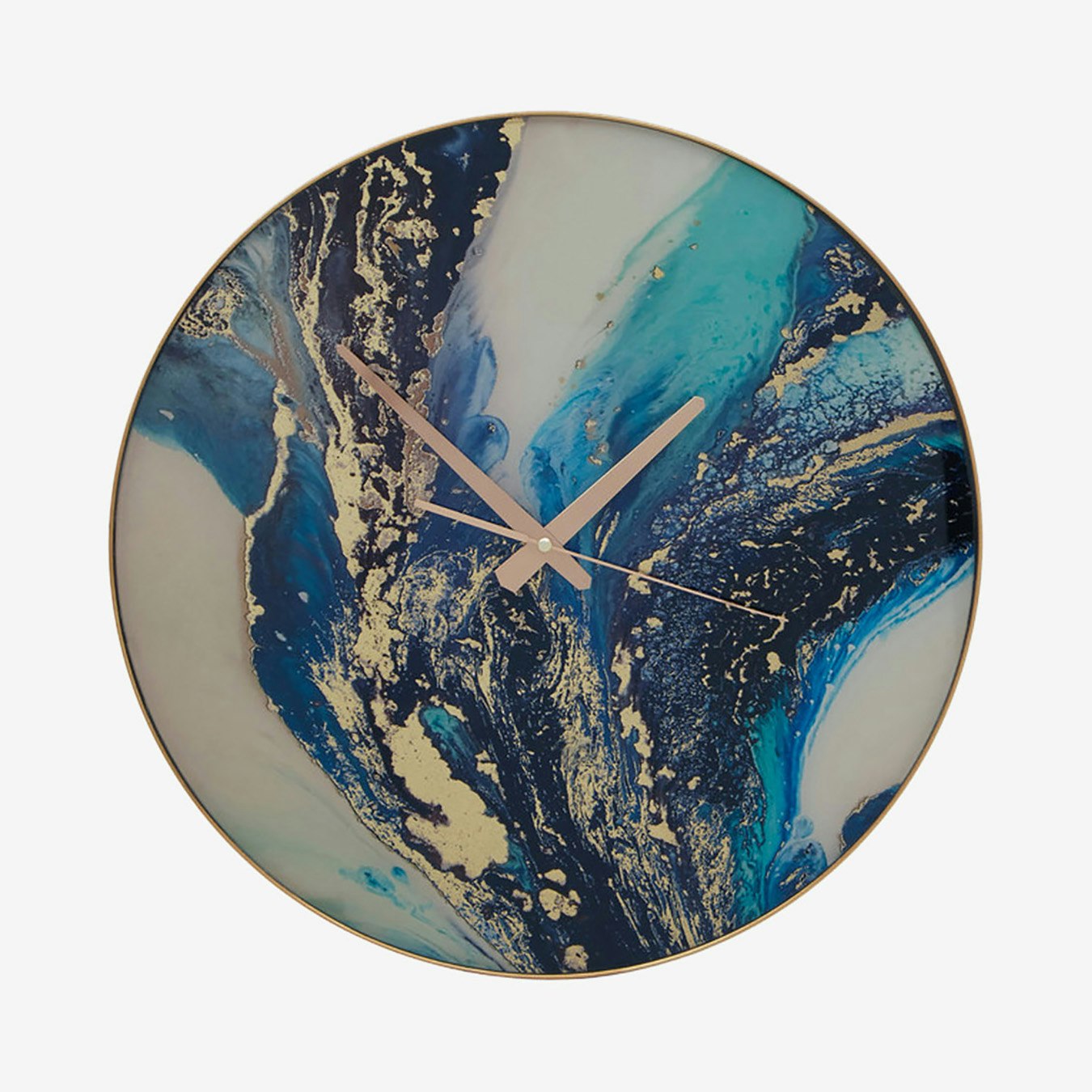 Celina Wall Clock - Abstract Turquoise by Fifty Five South - Fy