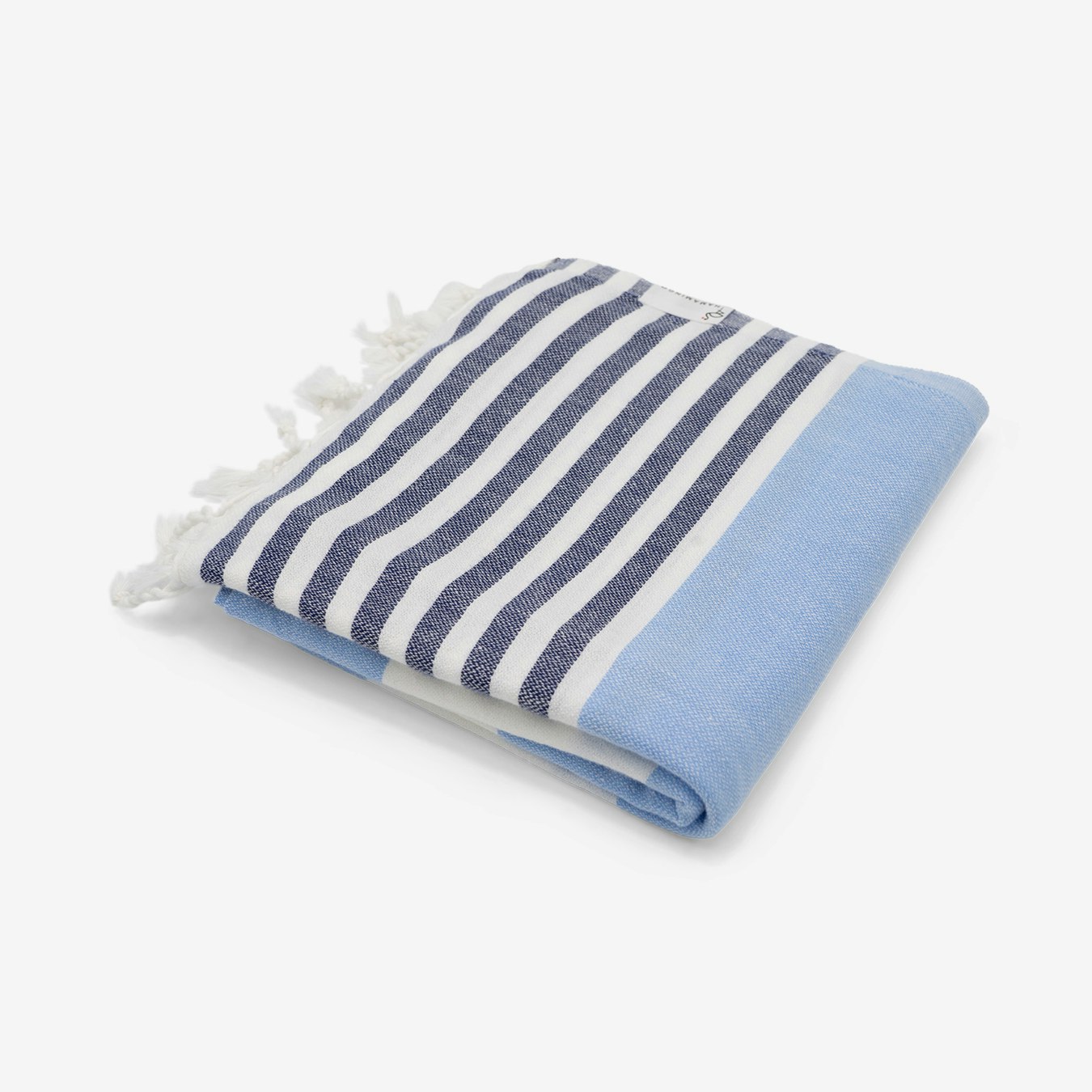 Nautical Travel Hammam Towel - Sky Blue/Navy Blue by Hamamingo - Fy