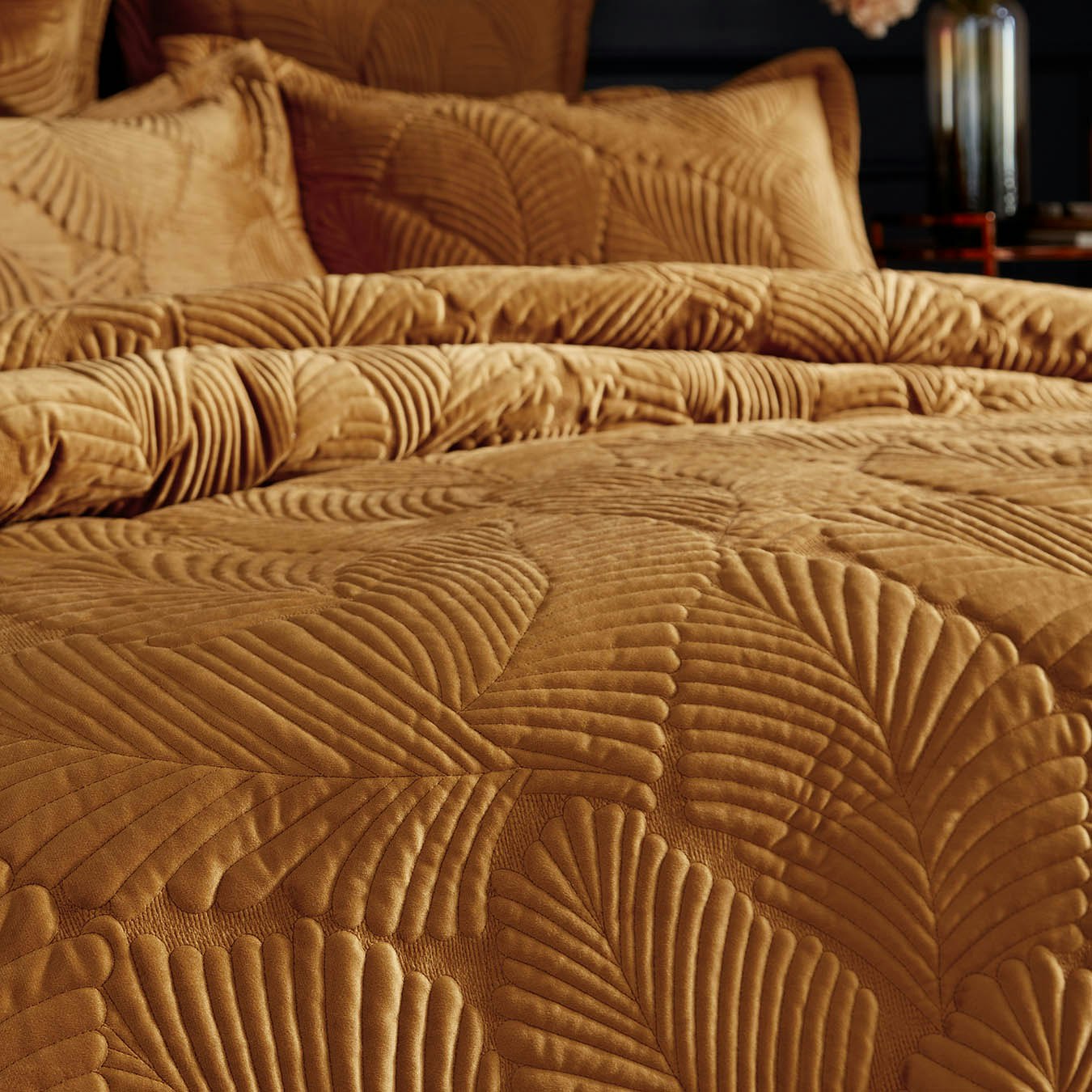 Palmeria Quilted Duvet Set Gold by Riva Home Fy