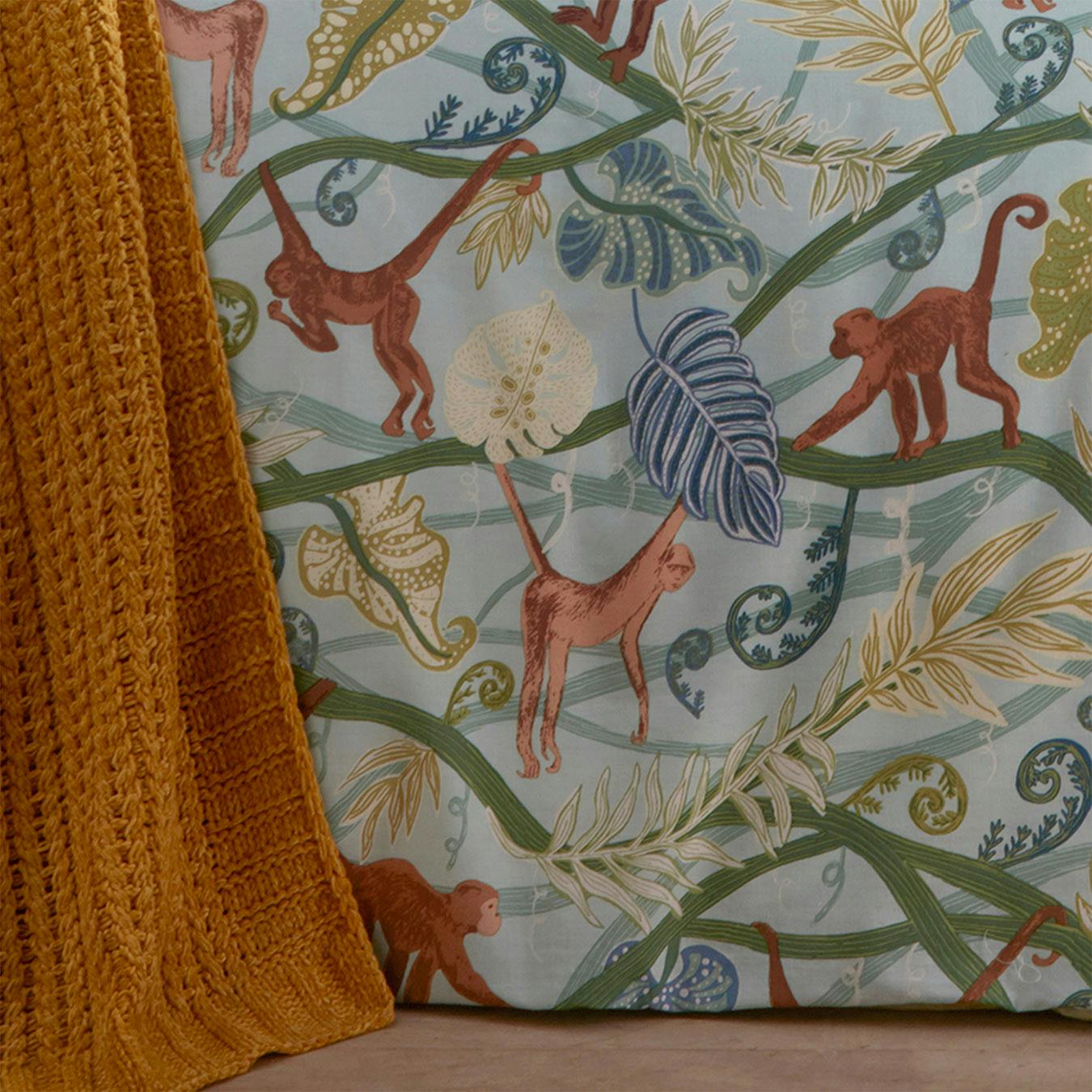 Monkey Forest Duvet Set Green by Riva Monkey Canopy Pillow Cover | Nina