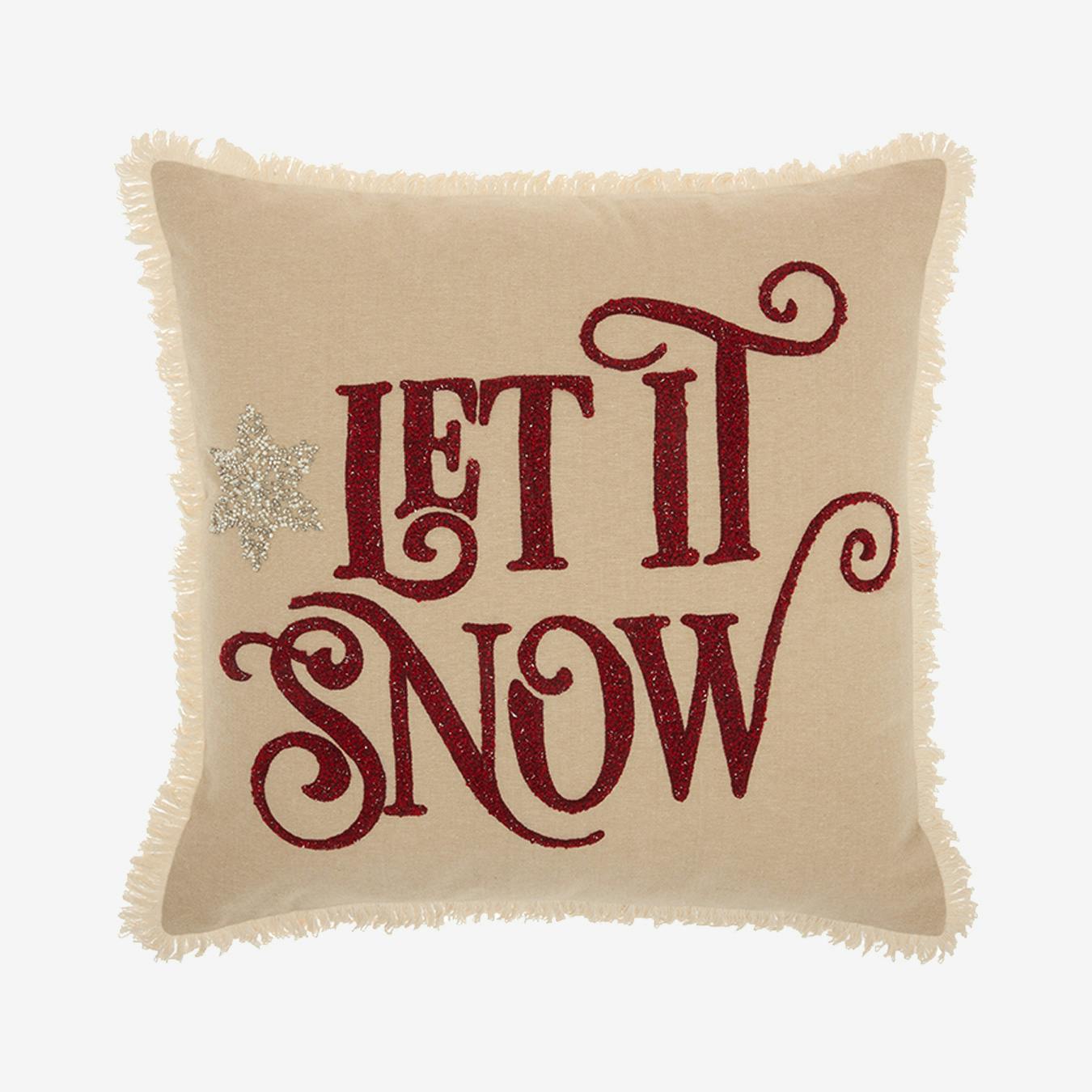 Mina Victory Christmas Pillows Let It Mina Victory Christmas Pillows
