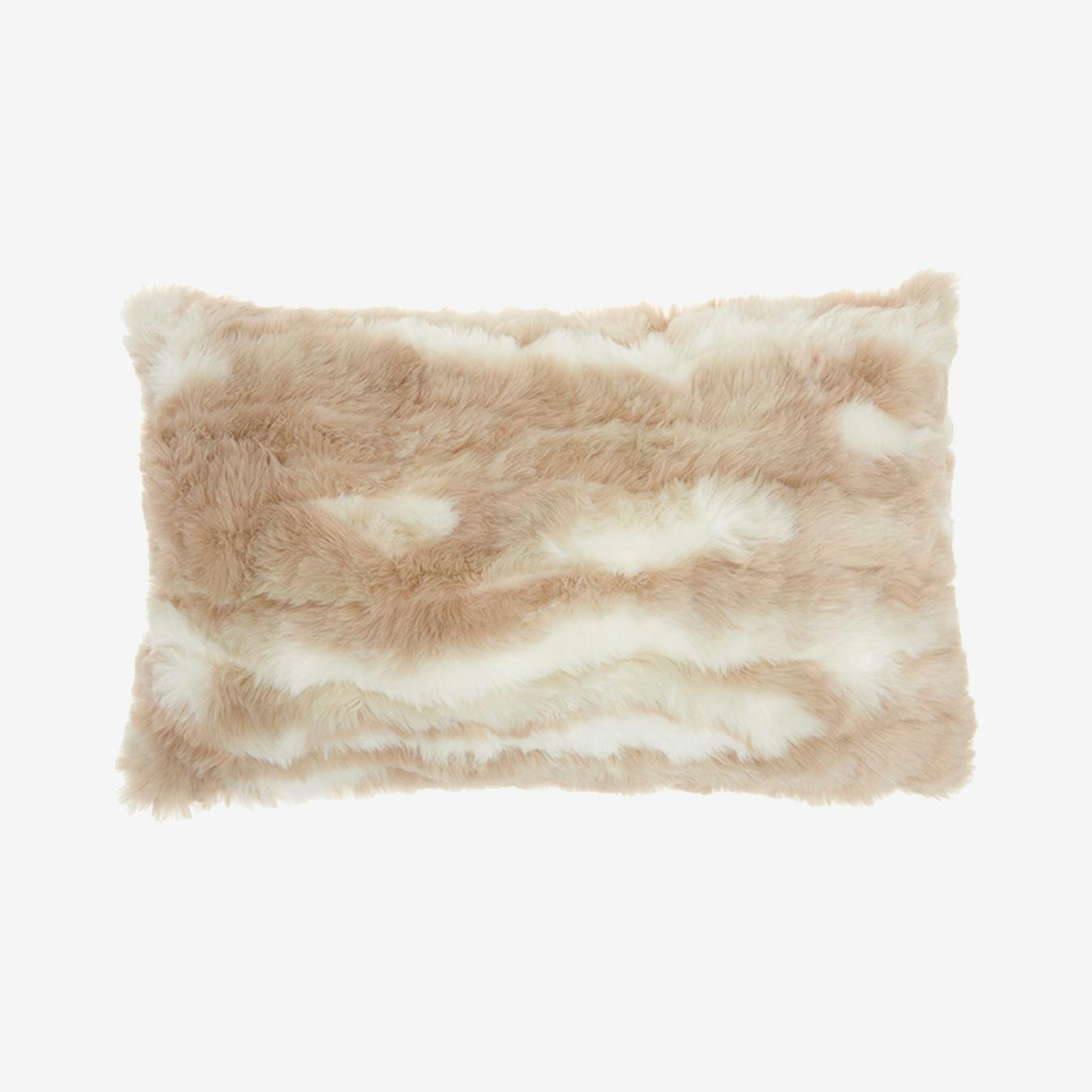 Mina Victory Faux Fur Faux Angora Angora Faux Fur Oblong Throw Pillow
