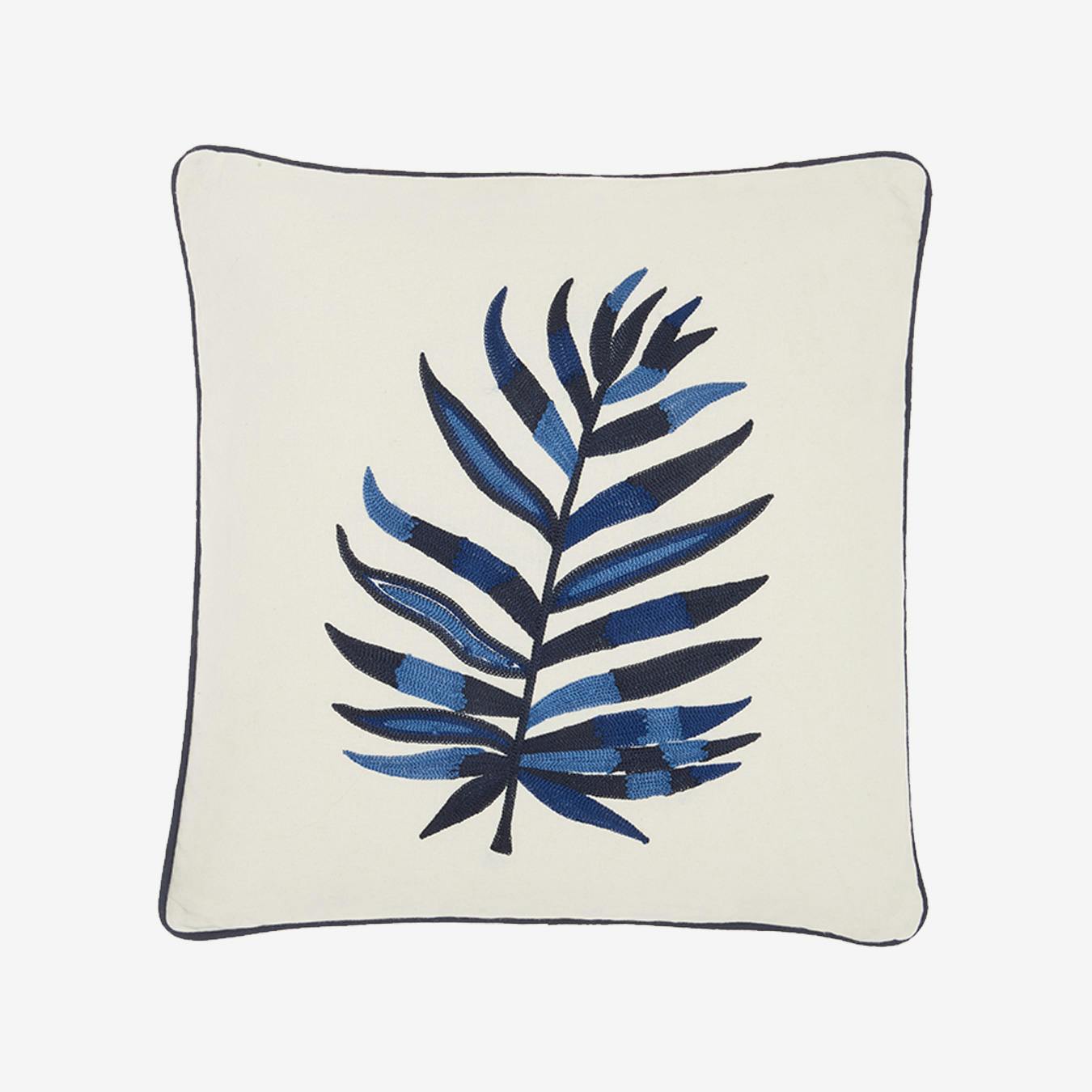 Mina Victory Royal Palm Palm Leaf Banana Leaf Print Tropical Throw Pillow
