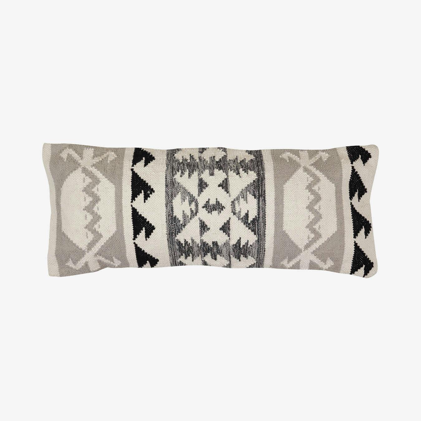 Grey Cushions | Free Shipping | Shop Fy Tulum Kilim Lumbar Pillow Cover Black