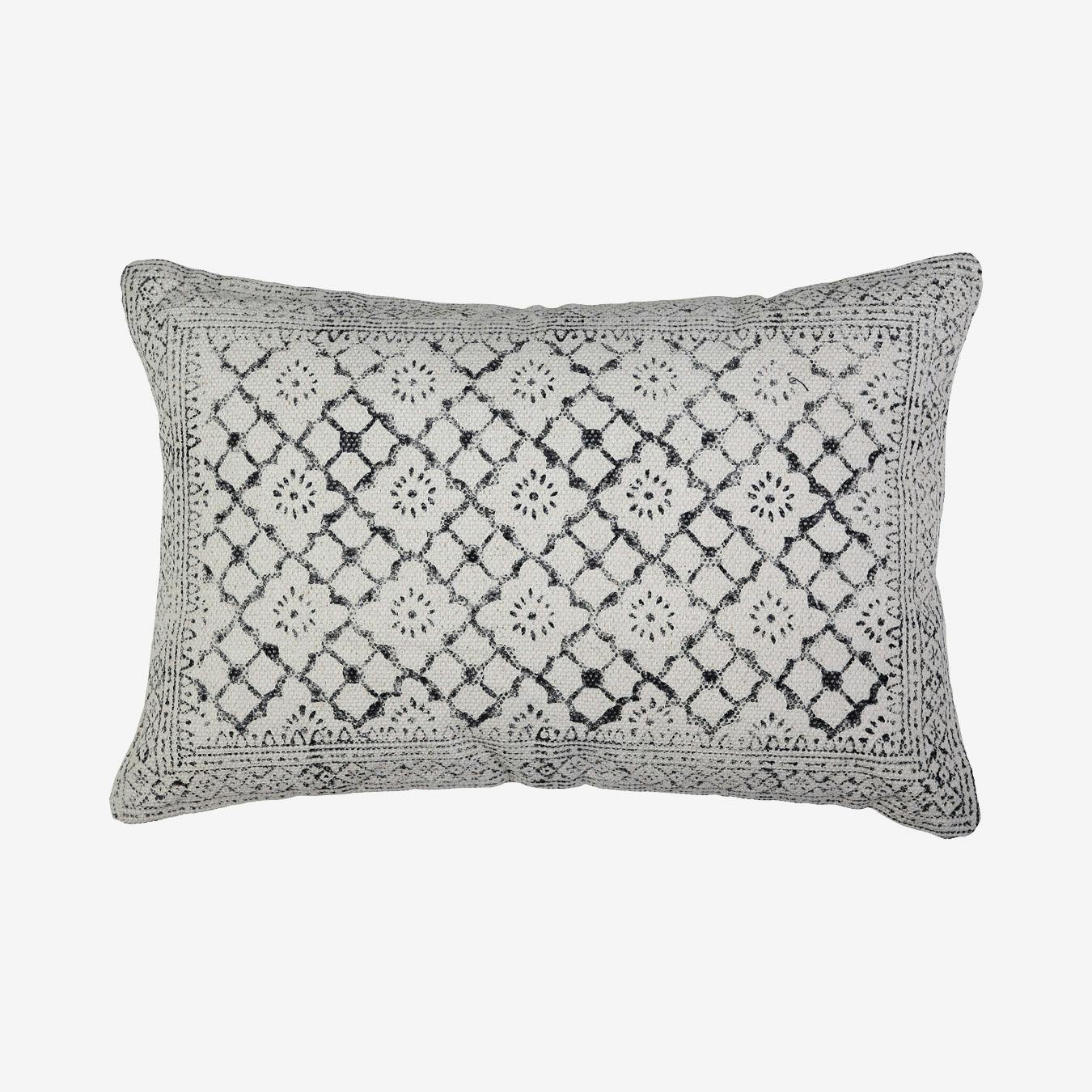 Block Print Lumbar Pillow Cover African Art Pillow Cover Rectangular