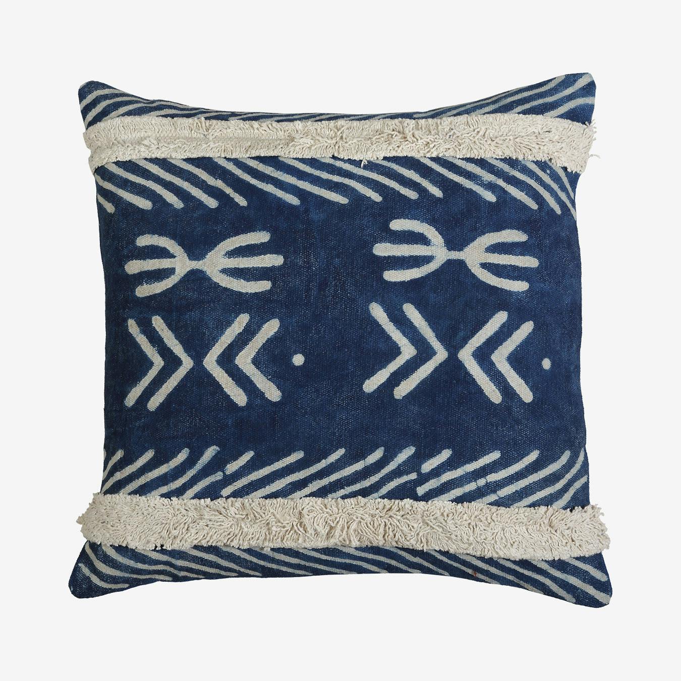 Dara Mudcloth Insipired Indigo Pillow Bohemian Pillows Indigo Cushions Denim