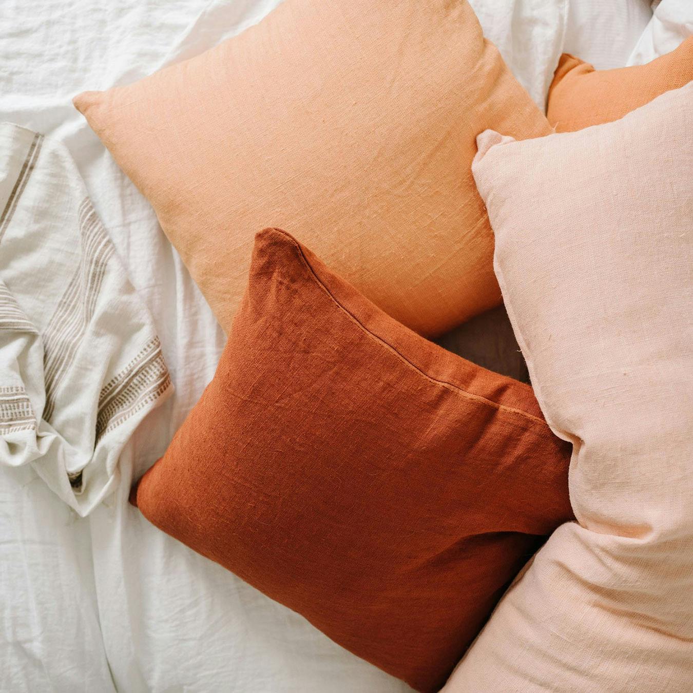Square Pillow Rust Linen by Apt. F Fy Rust linen pillow | Etsy
