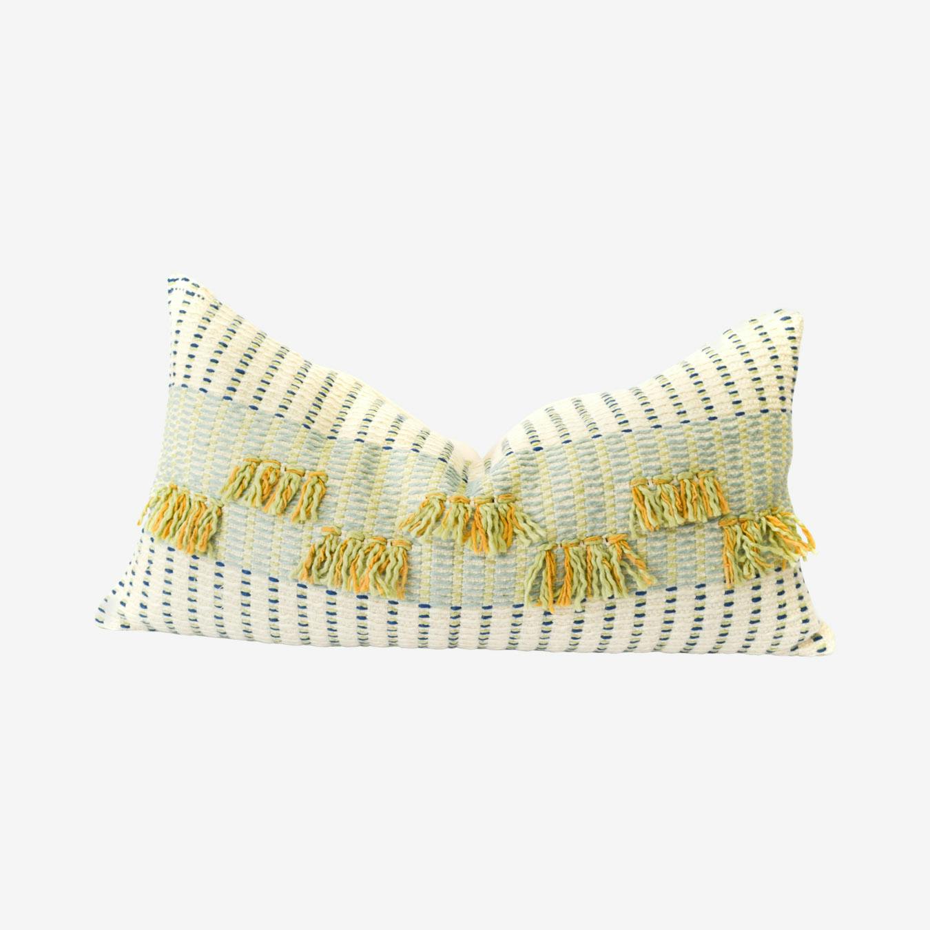 Barichara Pillow Indigo Mint by Barichara Pillow Indigo Mint by