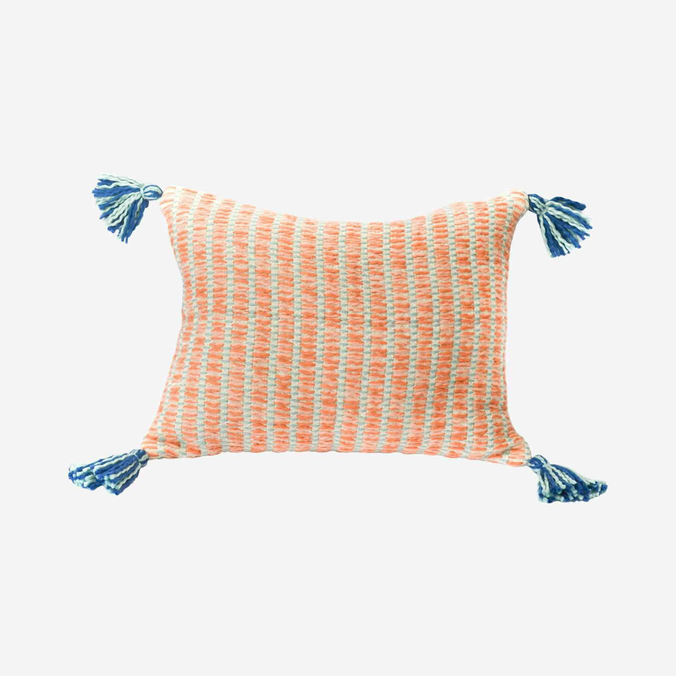 Jardin Pillow Indigo Apricot by Barichara Pillow Indigo Mint by