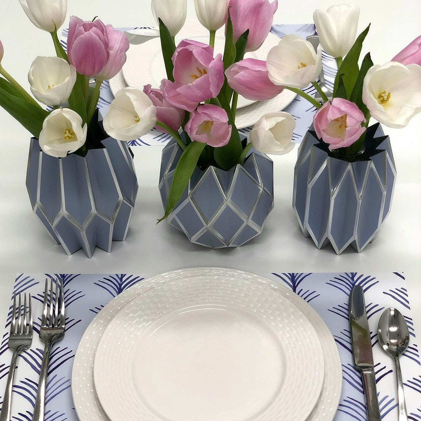 Vase Wraps Periwinkle Set of 3 by Lucy Grymes Fy