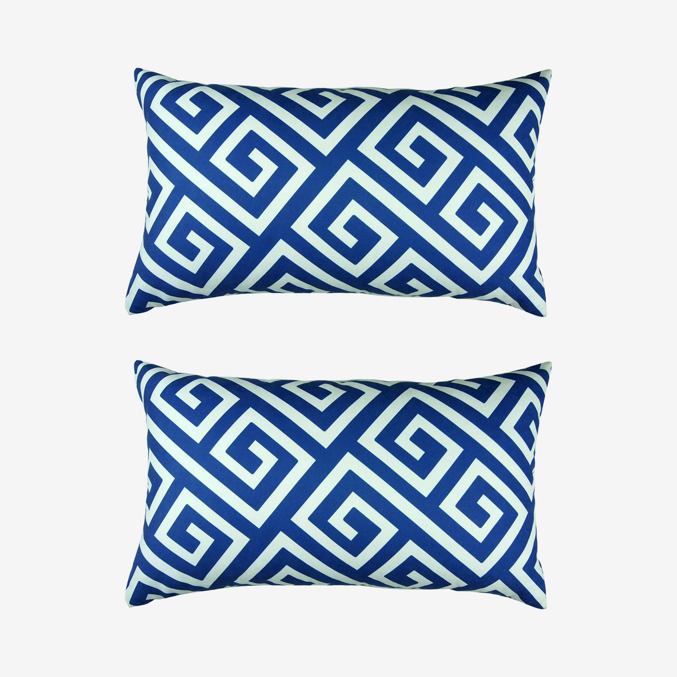 Greek key 2024 lumbar pillow