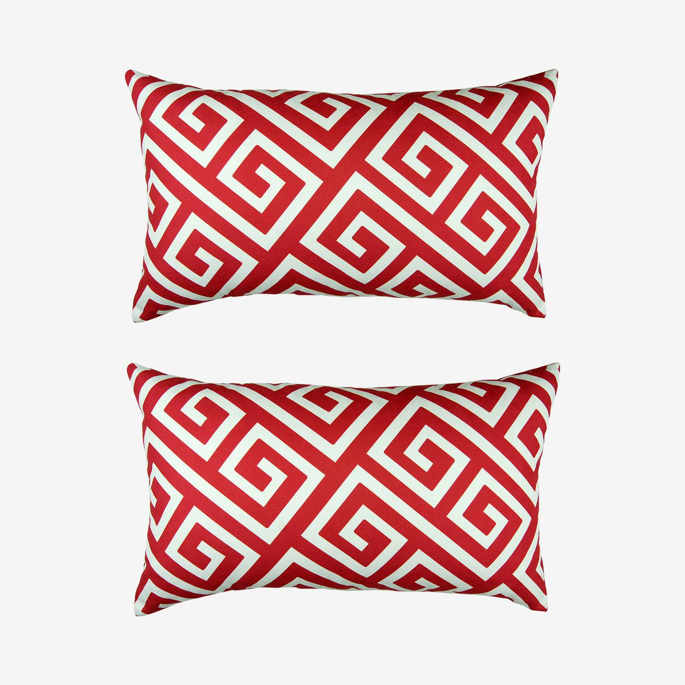 Greek key outlet lumbar pillow