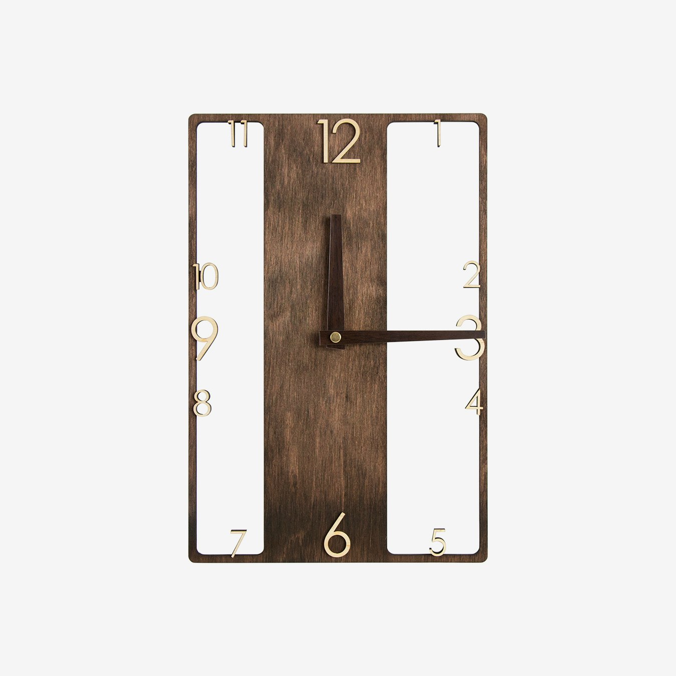 Rectangular Stained Wall Clock Wood by Promi Design Fy