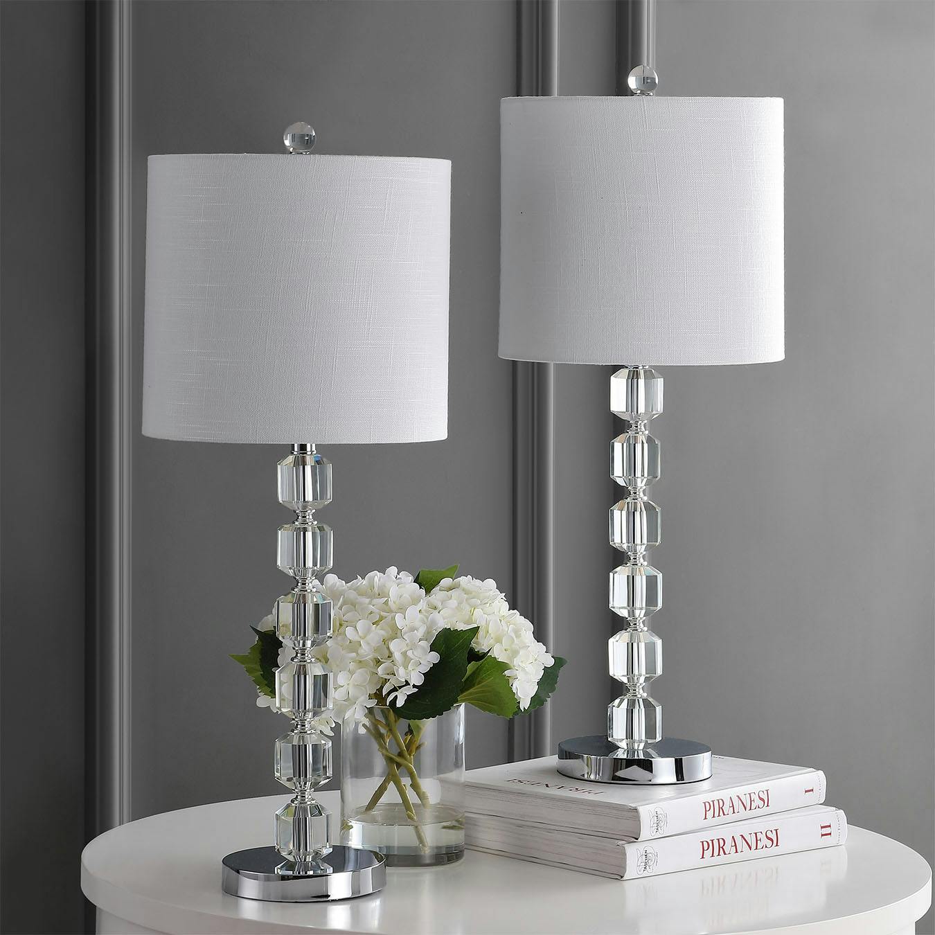 Stacked crystal table deals lamp