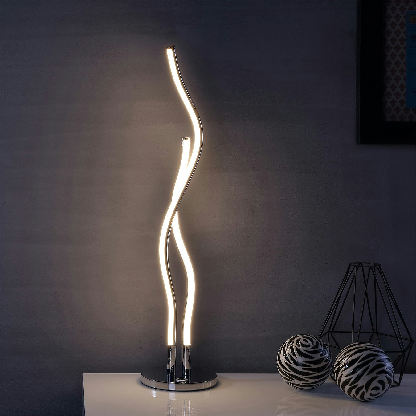 Cairo LED Integrated Table Lamp - Chrome - Metal by JONATHAN Y - Fy