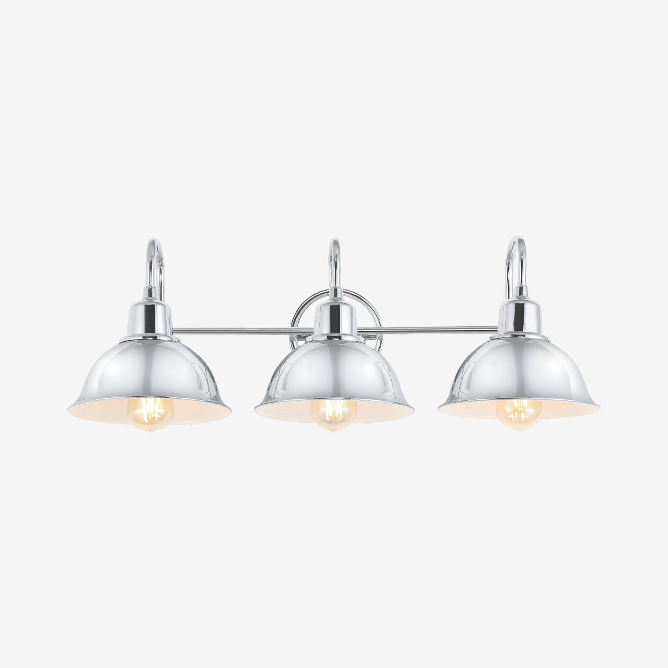 Chrome farmhouse shop vanity light