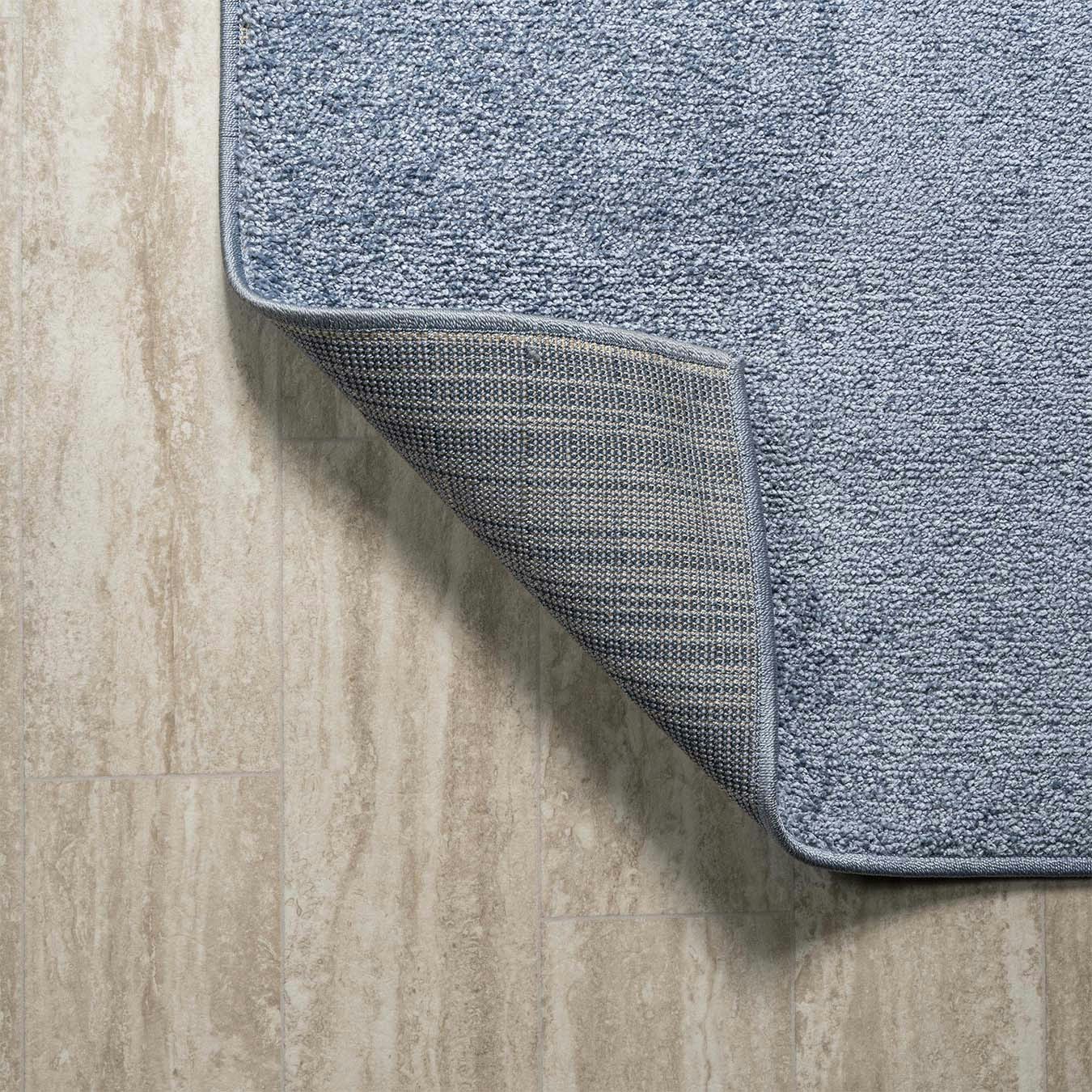Haze Solid LowPile Runner Rug Classic Blue by JONATHAN Y Fy