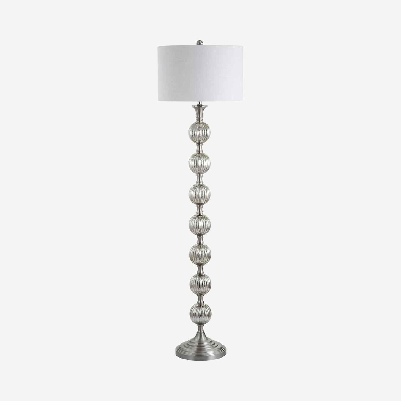 Oslo LED Floor Lamp Mercury Silver Glass Metal by JONATHAN Y
