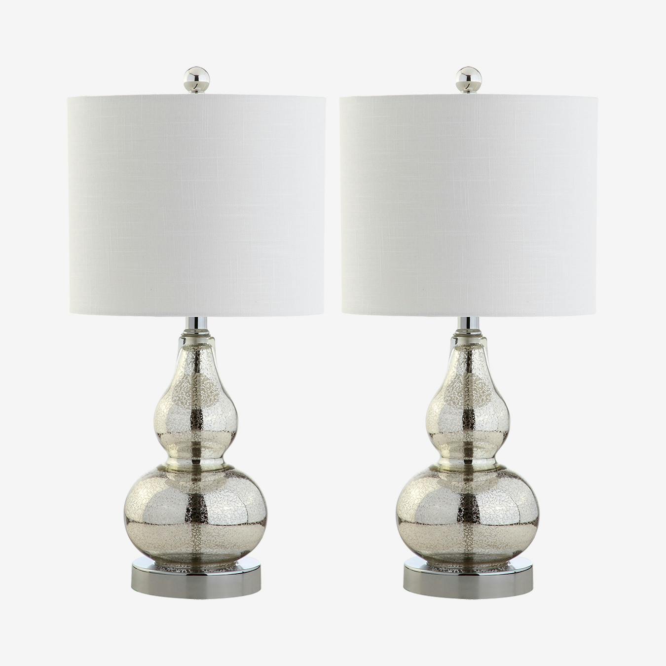 Mercury glass lamps store set of 2