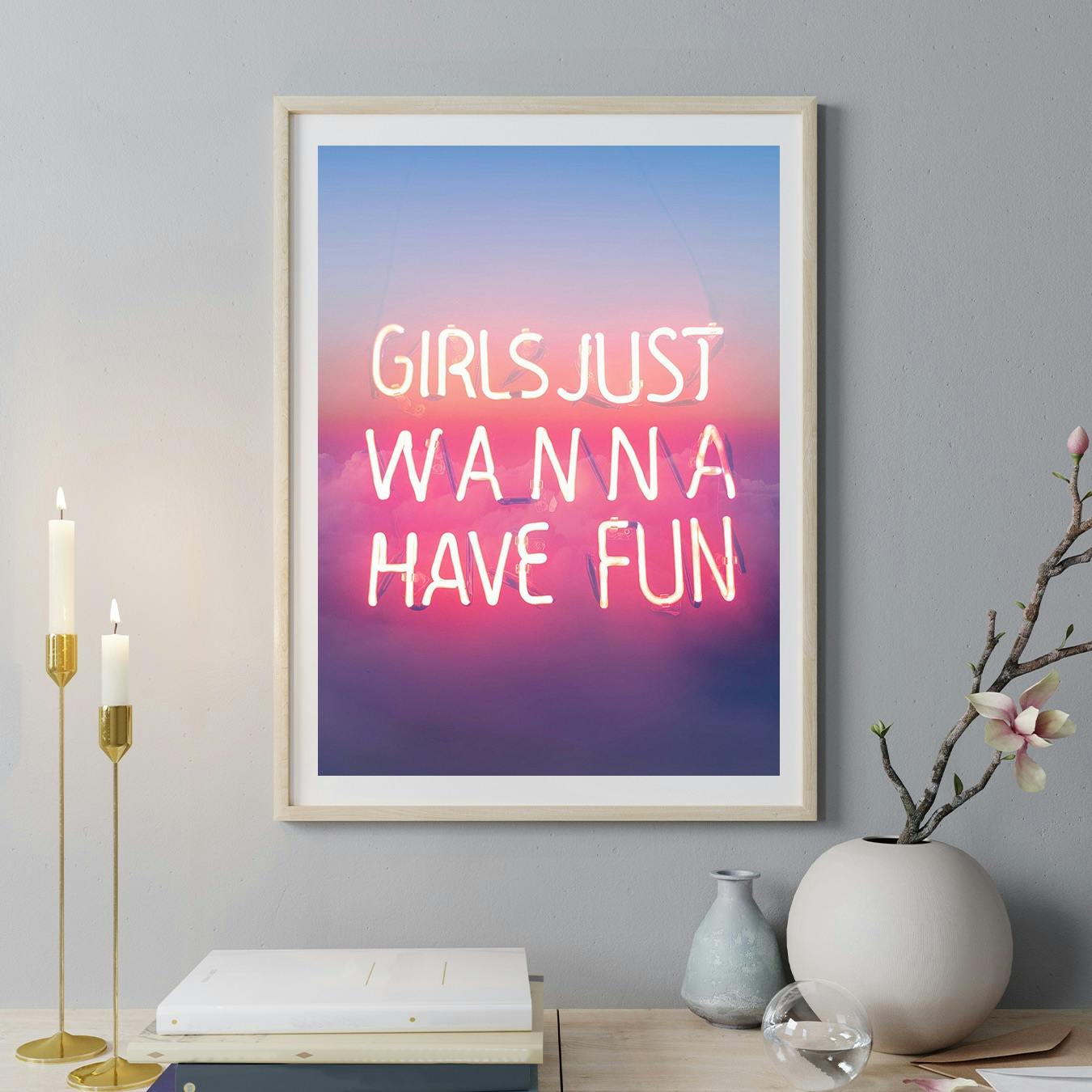 Girls Just Wanna shops Have Fun _ Colorful Resin Pop Art