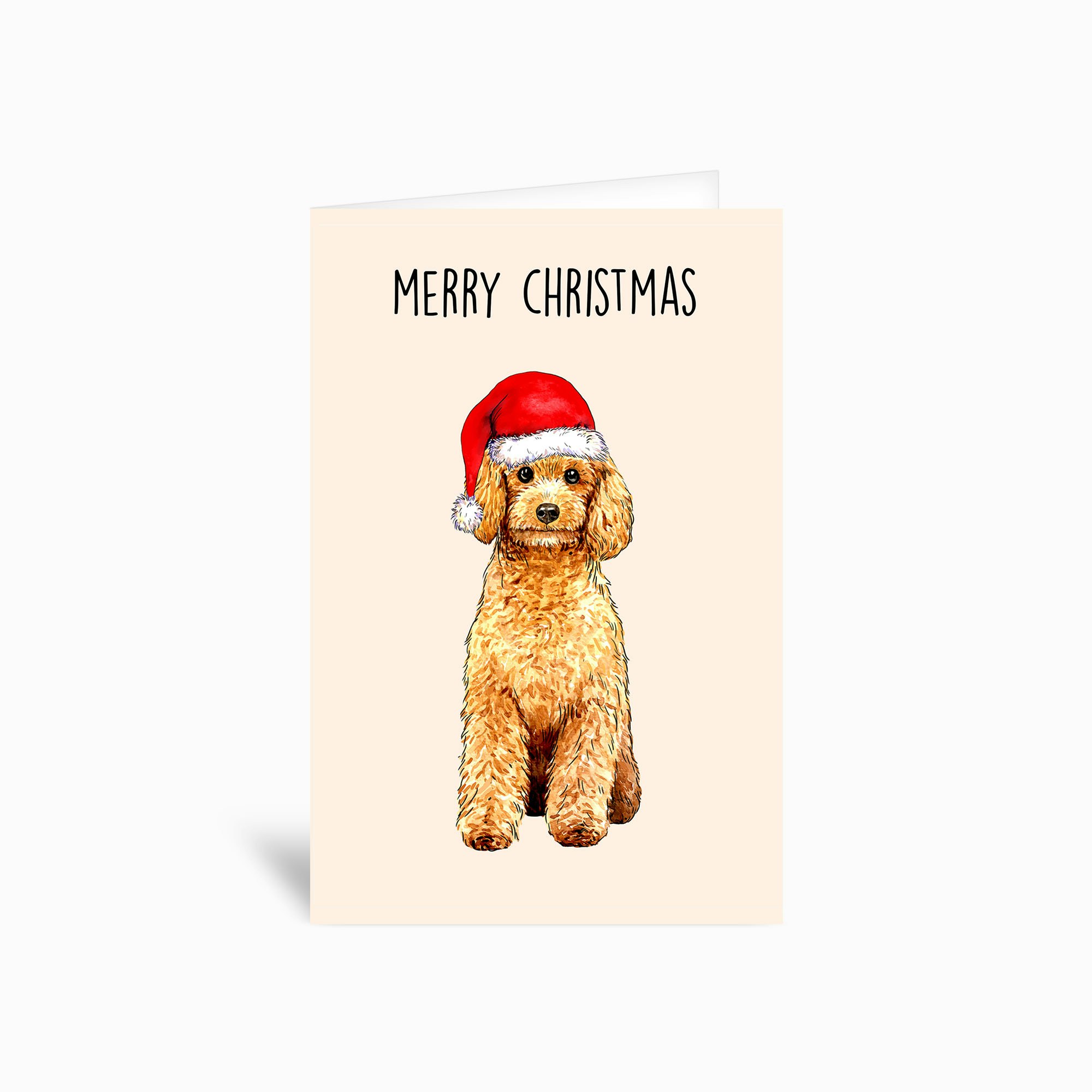 Cockerpoo Christmas Greetings Card by Poppy and Mabel - Fy