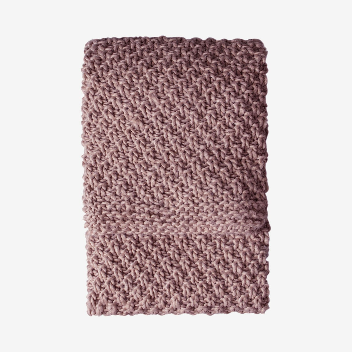 Moss Chunky Knitted Throw Blush by E.S. Designs Fy