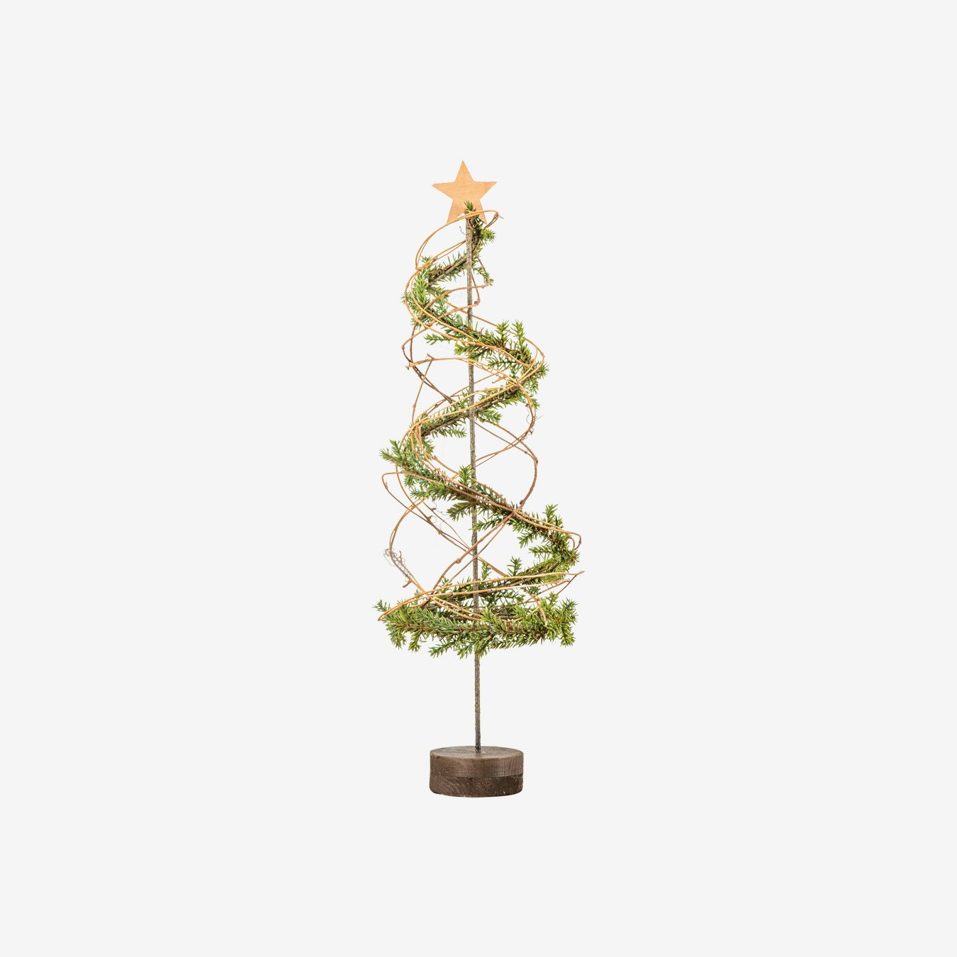 Artificial Spiral Christmas Tree with Log Base by E.S. Designs Fy