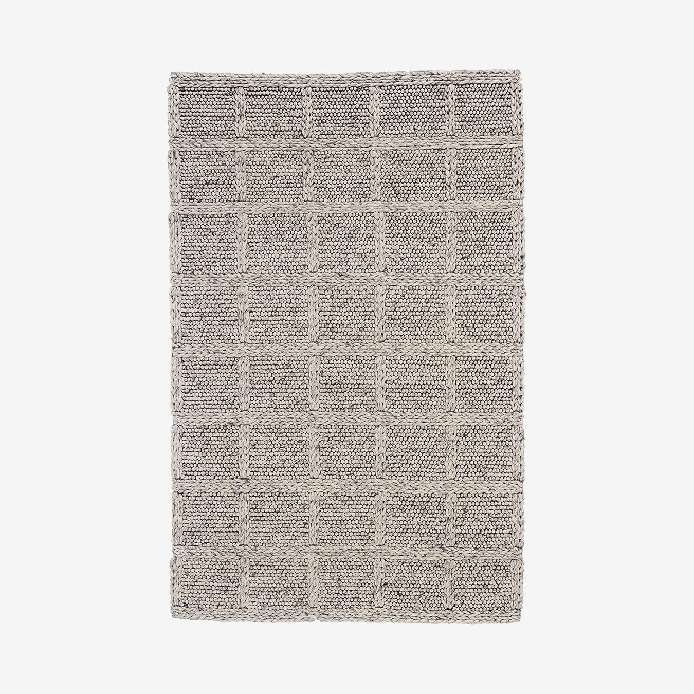 Berkeley Modern Eco Friendly Bouclé Area Rug Natural Ivory / Gray