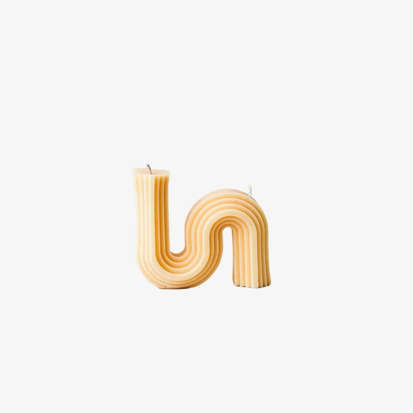 2Wick SShaped Wavy Candle Orange by Le Contour Fy