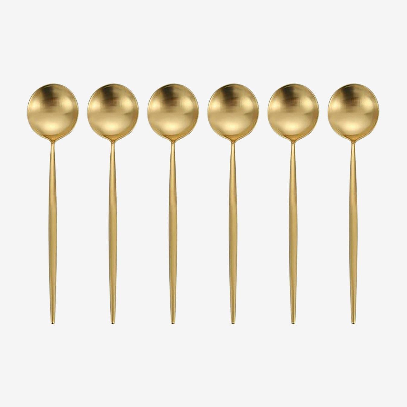 Matte Dessert Spoons - Gold - Set of 6 by Eden and Ash - Fy