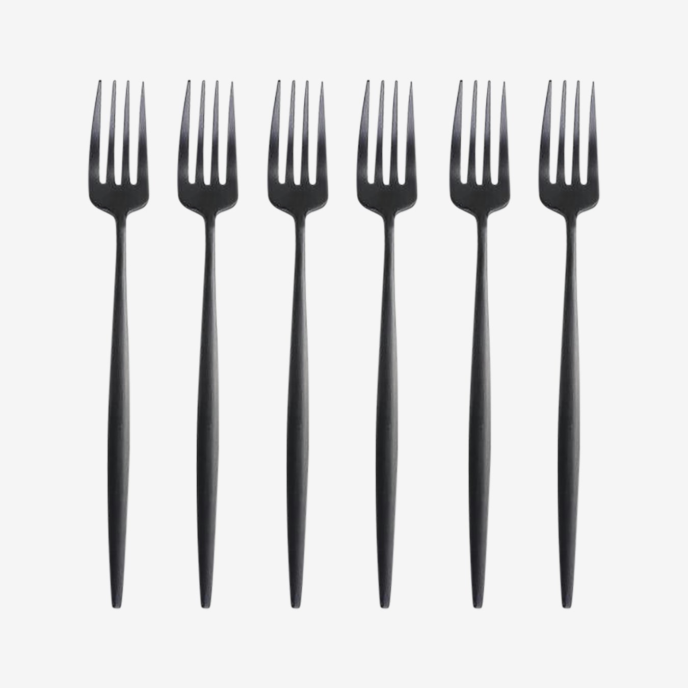 Matte Dessert Forks - Black - Set of 6 by Eden and Ash - Fy