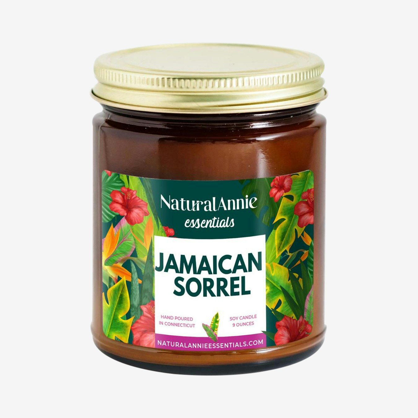 Scented Soy Candle Jamaican Sorrel by NaturalAnnie Essentials Fy