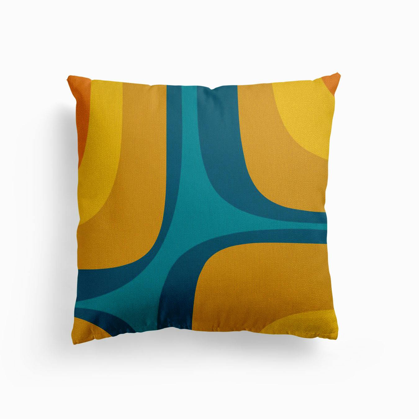 Teal and sale mustard cushions