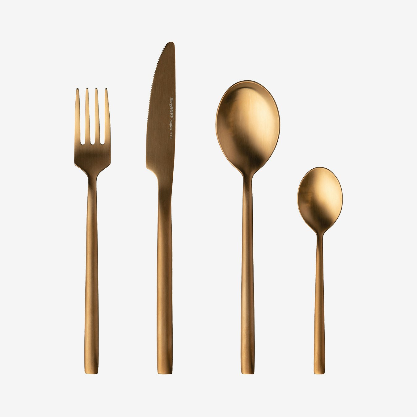 Gem Flatware Set Gold Set of 4 by BergHOFF Fy