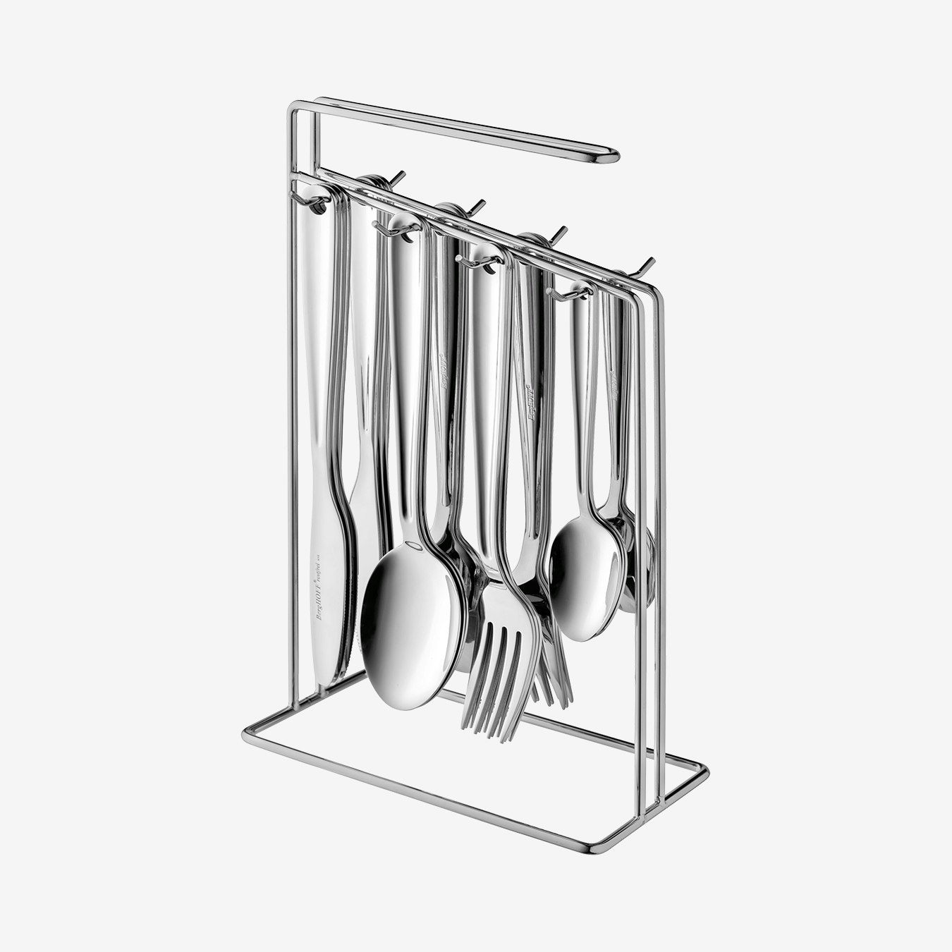 Essentials Alteo Flatware Set with Storage Rack Stainless Steel Set