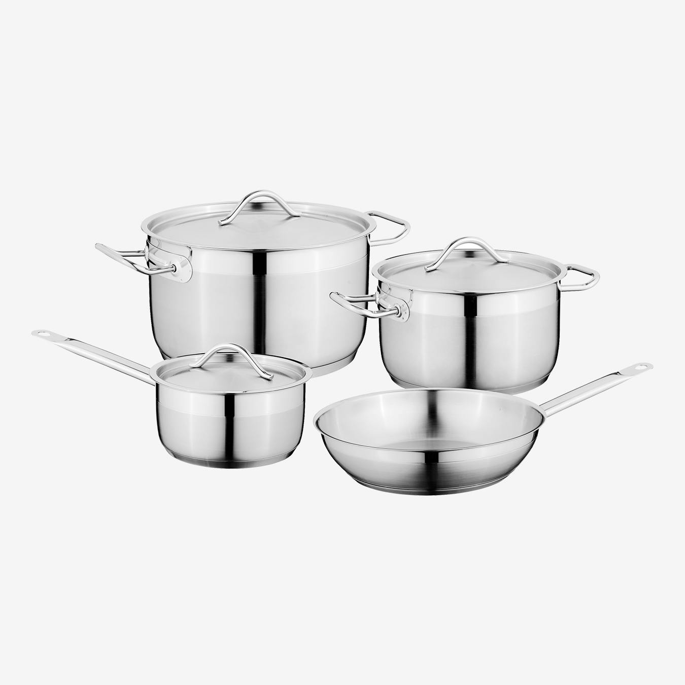 Essentials Hotel Cookware Set Stainless Steel Set of 7 by