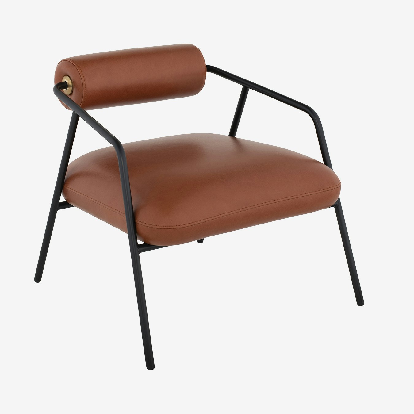 Cyrus Leather Occasional Chair Cordova / Black by Nuevo Fy