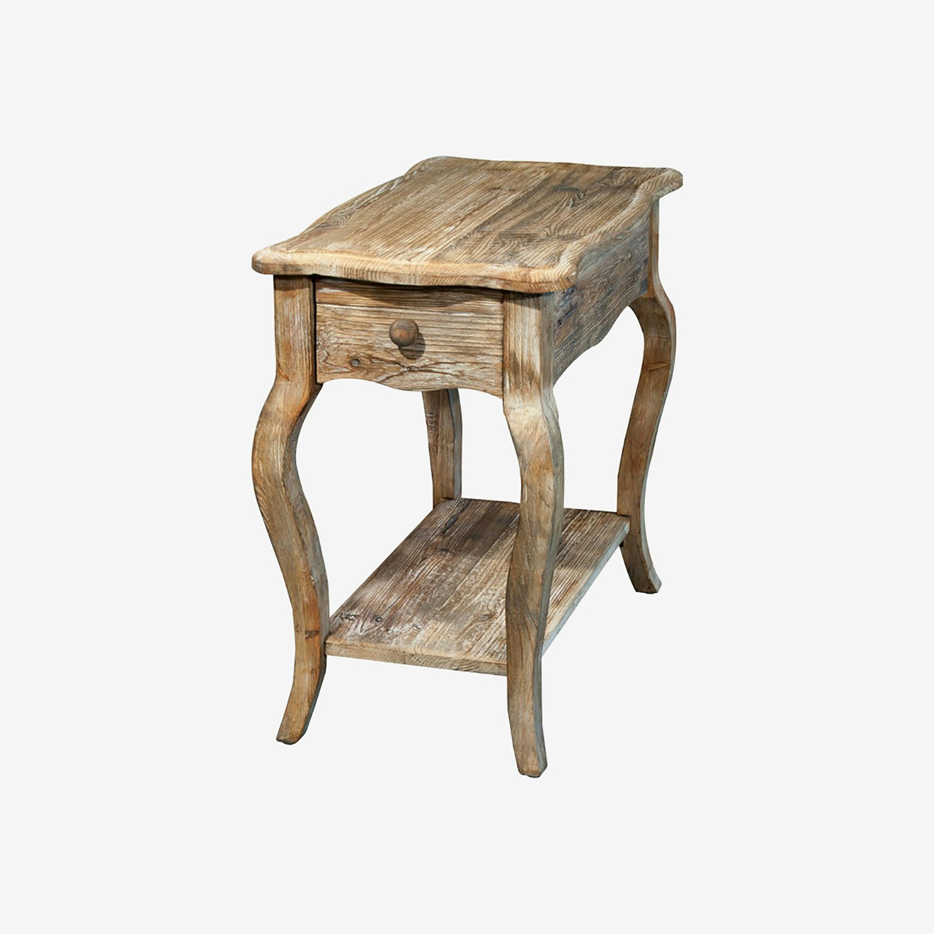 Rustic Reclaimed Driftwood Chairside Table by Alaterre Furniture Fy