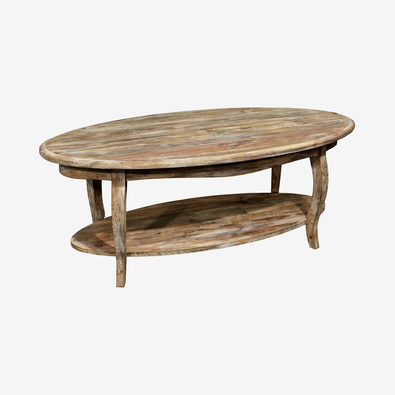 Reclaimed wood store oval coffee table