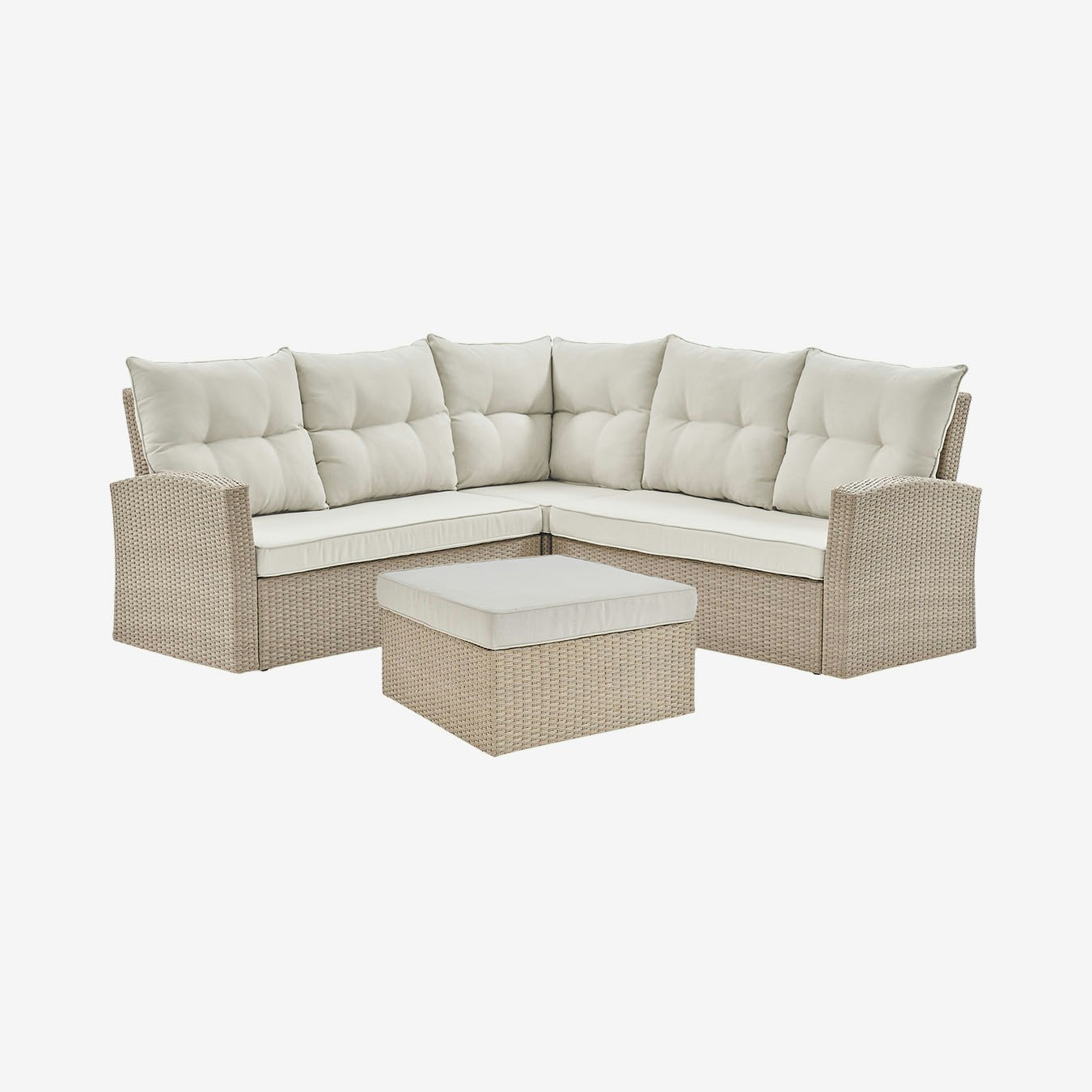 Canaan All-Weather Outdoor Double Loveseat with Ottoman by Alaterre ...