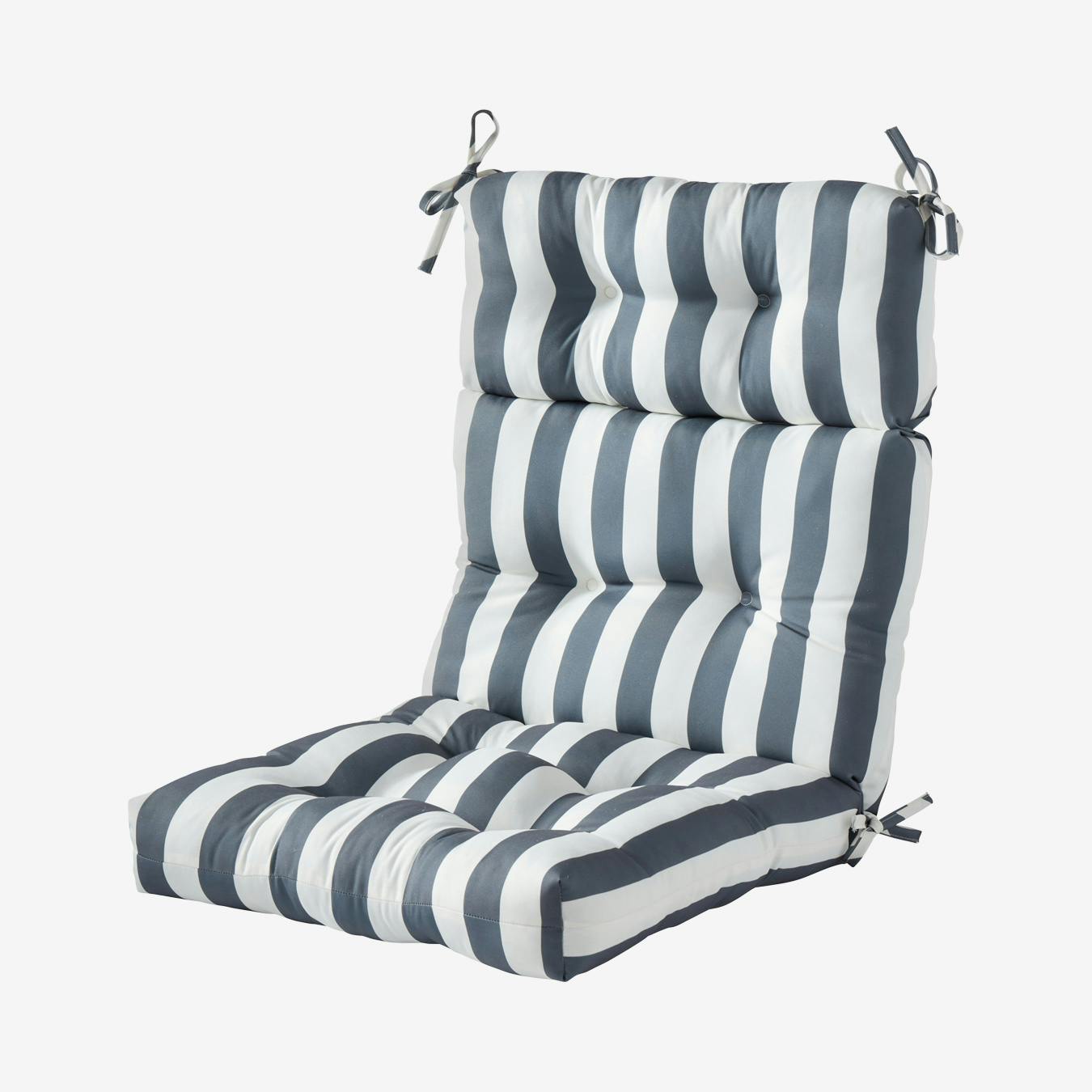 Outdoor High Back Chair Cushion Canopy Stripe in Gray by The