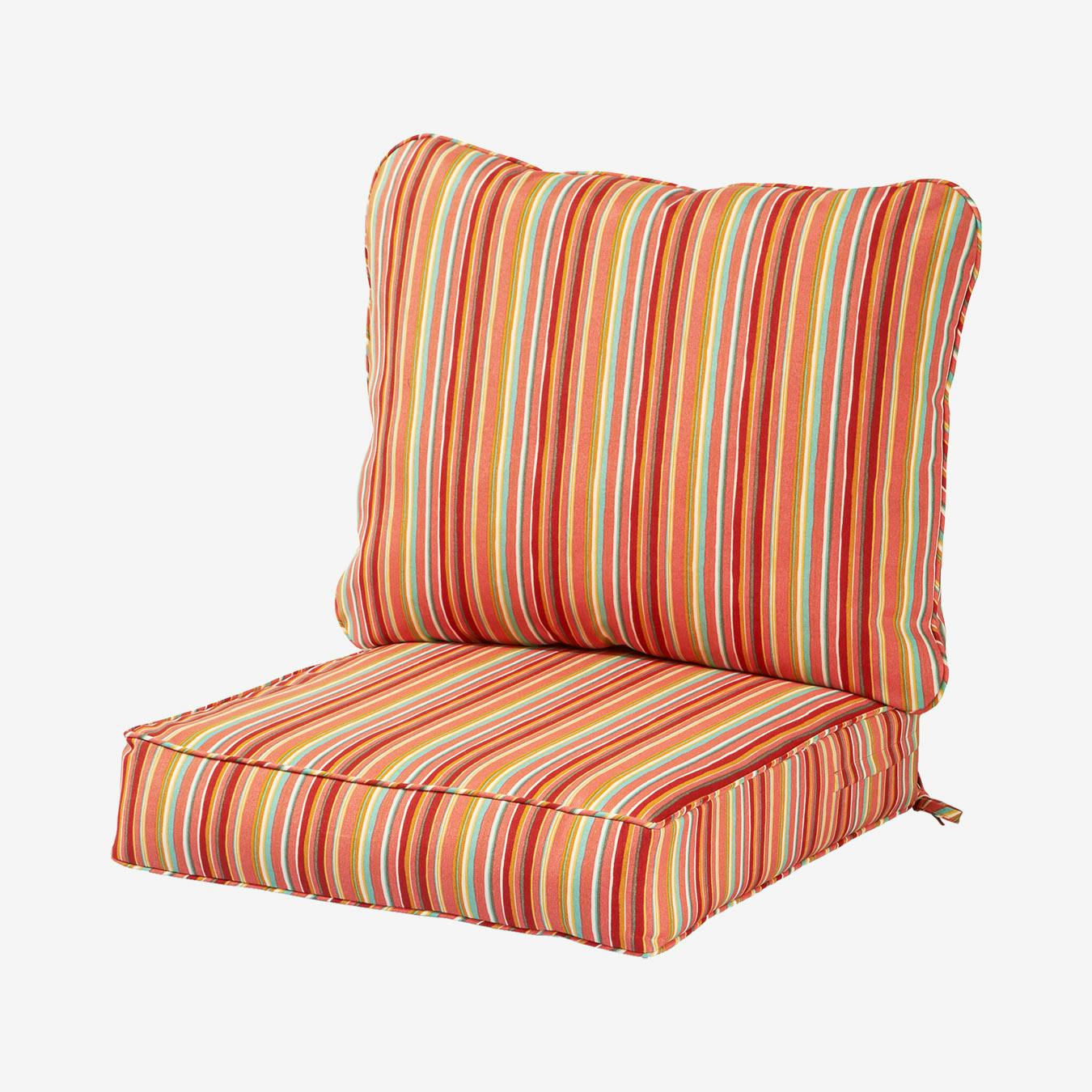 Outdoor Deep Seat Cushion Set Watermelon Stripe by The Cozy Cloth Fy