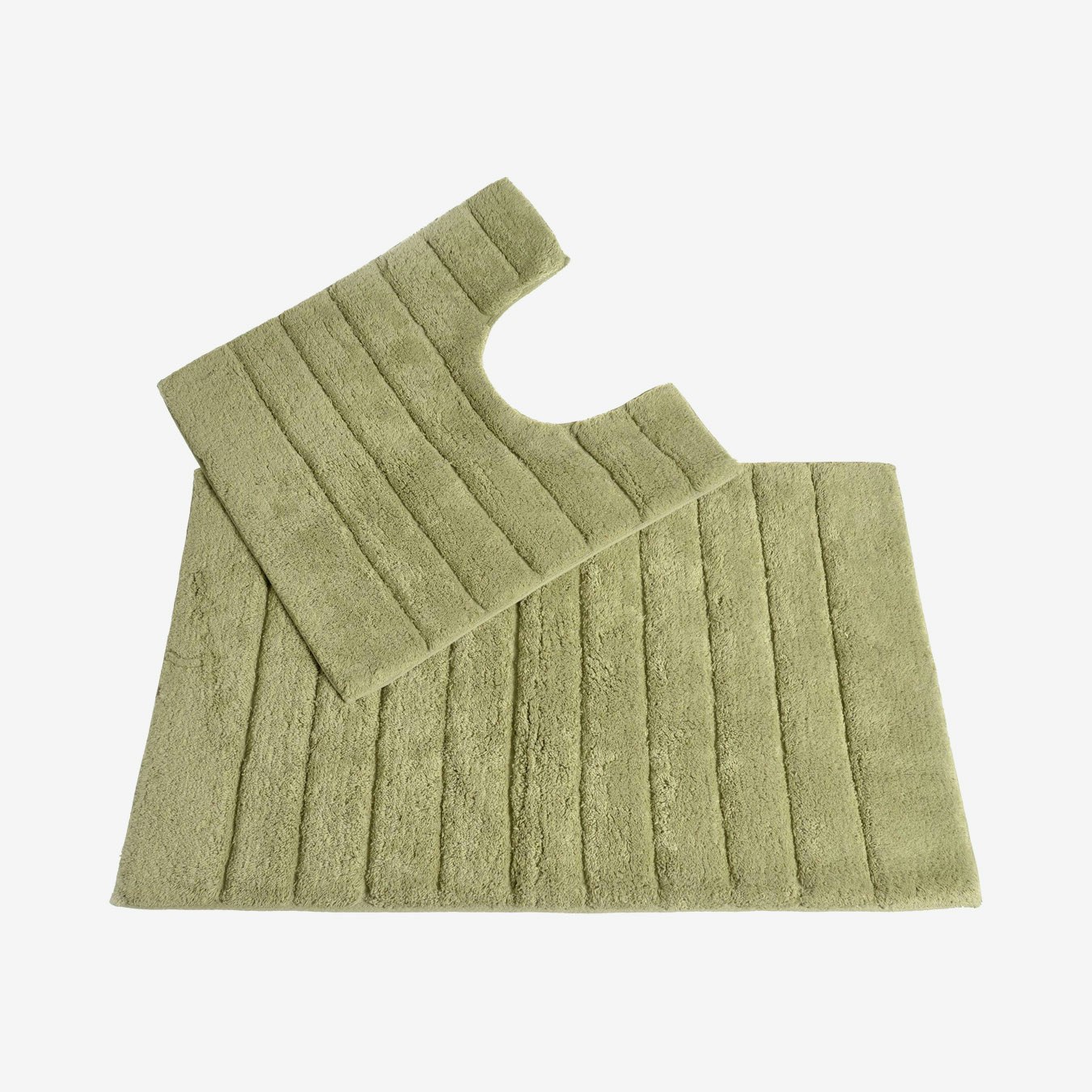 Luxury Linear Ribbed Design Bath Mat and Pedestal Set Sage Green by Allure Bath Fashions Fy
