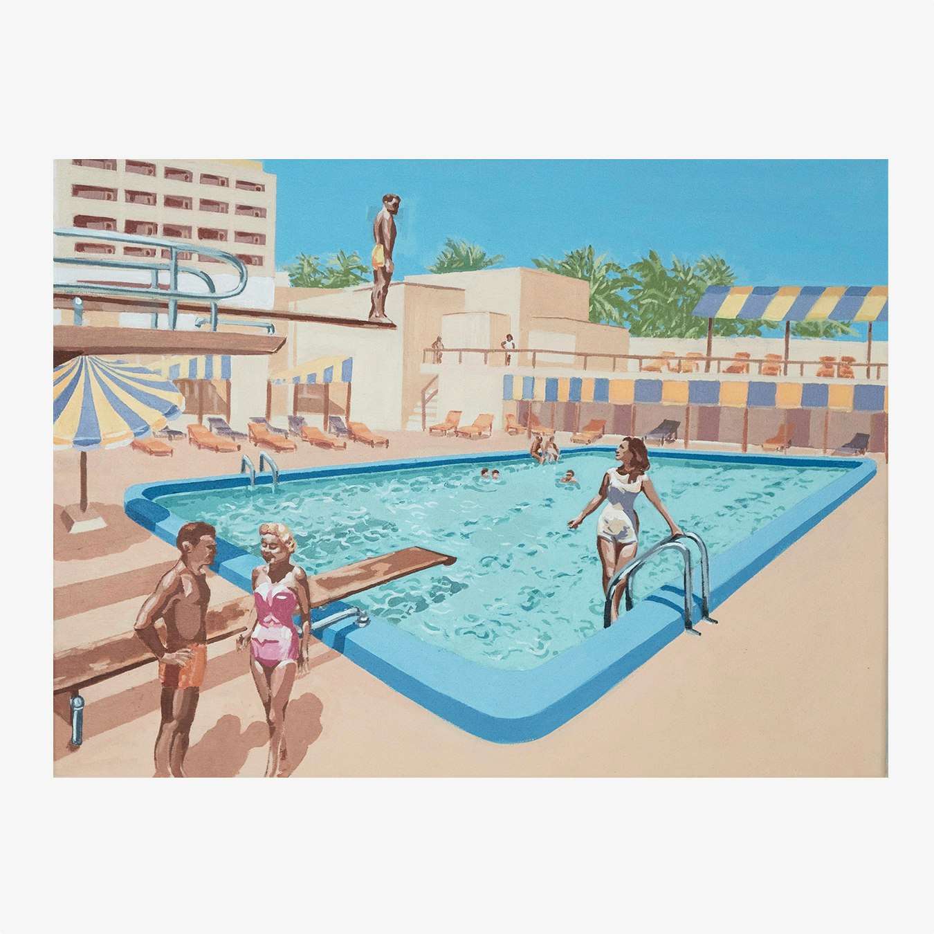 Motel Pool Art Print by Phil Bower